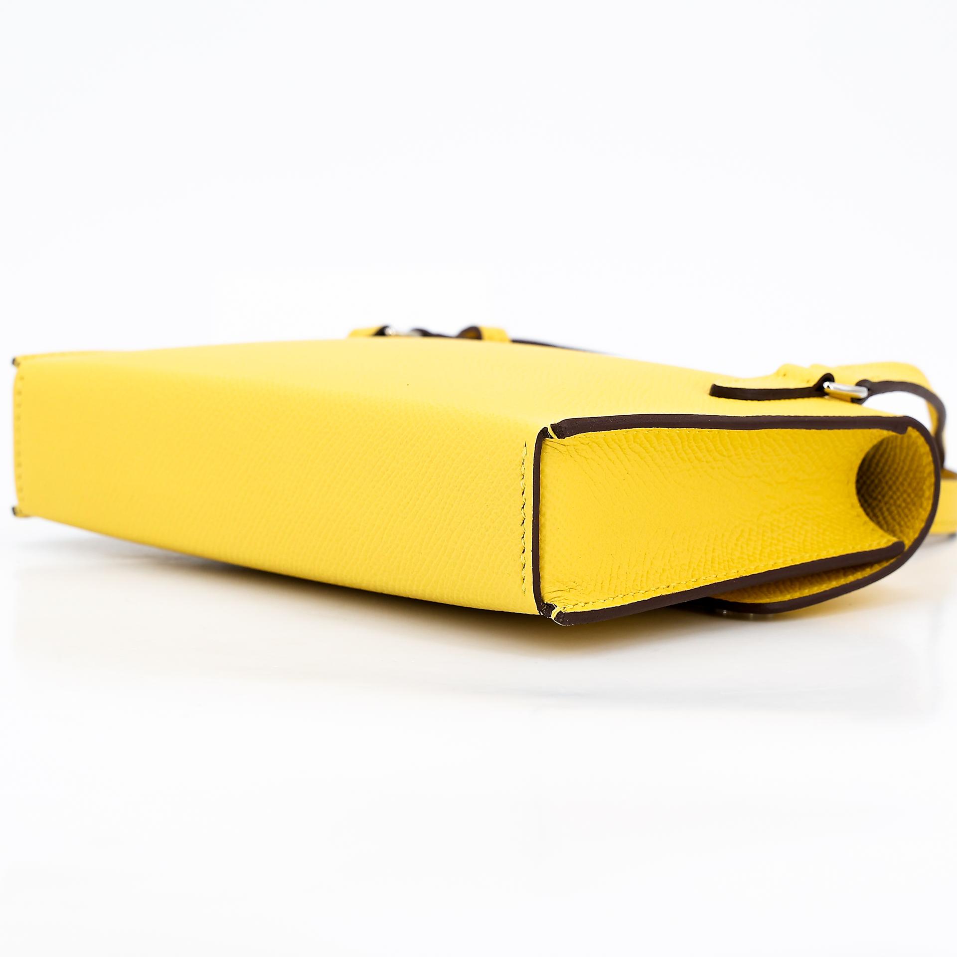 Brand New ( Rank N ) HERMÈS Hermesnap Wallet Jaune de Naples (9O) Epsom Enamel hardware B (2023) - 8