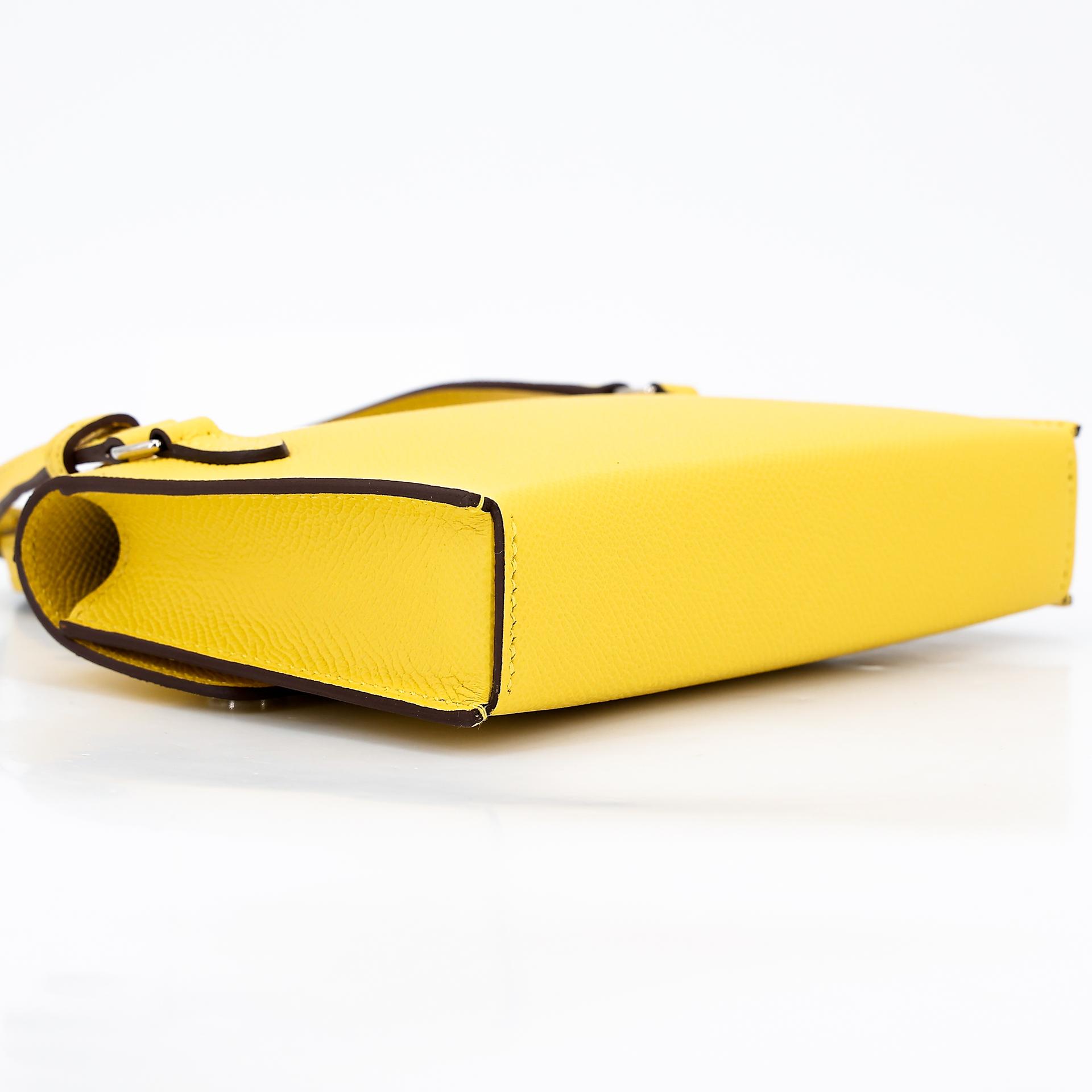 Brand New ( Rank N ) HERMÈS Hermesnap Wallet Jaune de Naples (9O) Epsom Enamel hardware B (2023) - 9