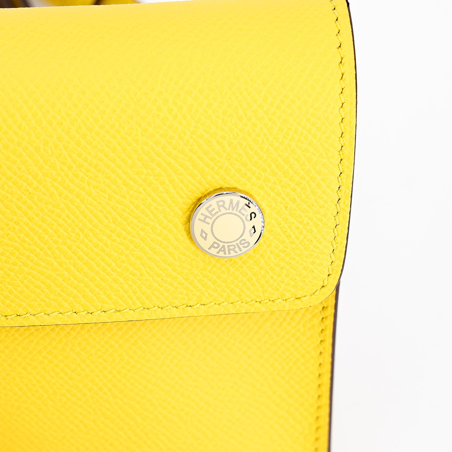 Brand New ( Rank N ) HERMÈS Hermesnap Wallet Jaune de Naples (9O) Epsom Enamel hardware B (2023) - 10