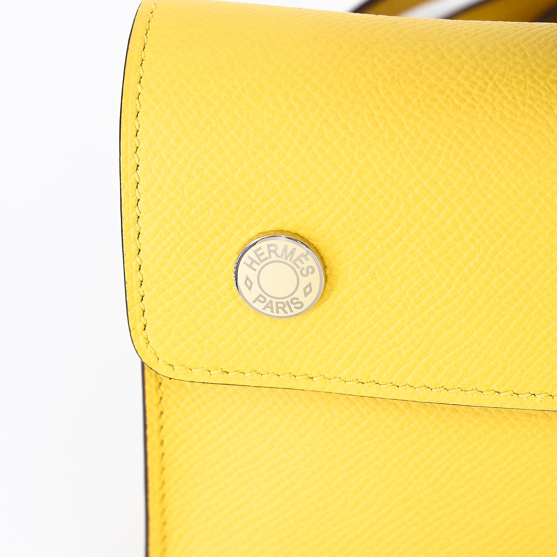 Brand New ( Rank N ) HERMÈS Hermesnap Wallet Jaune de Naples (9O) Epsom Enamel hardware B (2023) - 11