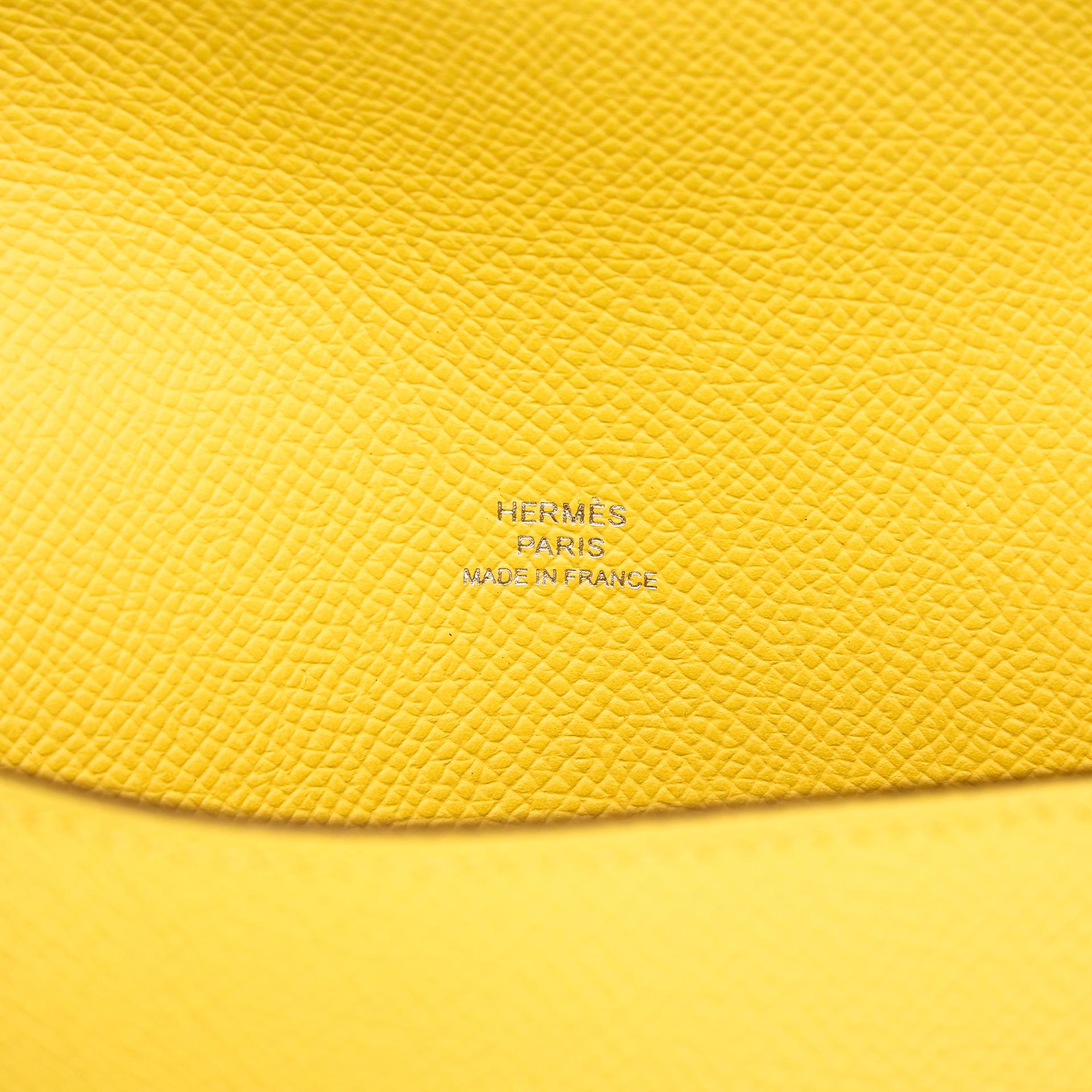 Brand New ( Rank N ) HERMÈS Hermesnap Wallet Jaune de Naples (9O) Epsom Enamel hardware B (2023) - 13