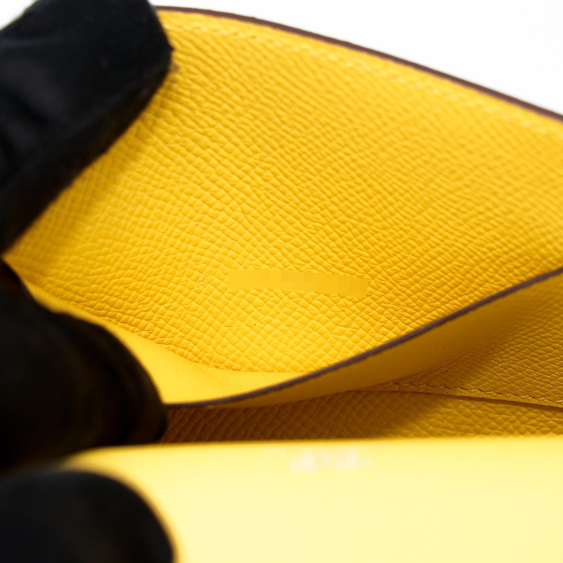 Brand New ( Rank N ) HERMÈS Hermesnap Wallet Jaune de Naples (9O) Epsom Enamel hardware B (2023) - 17