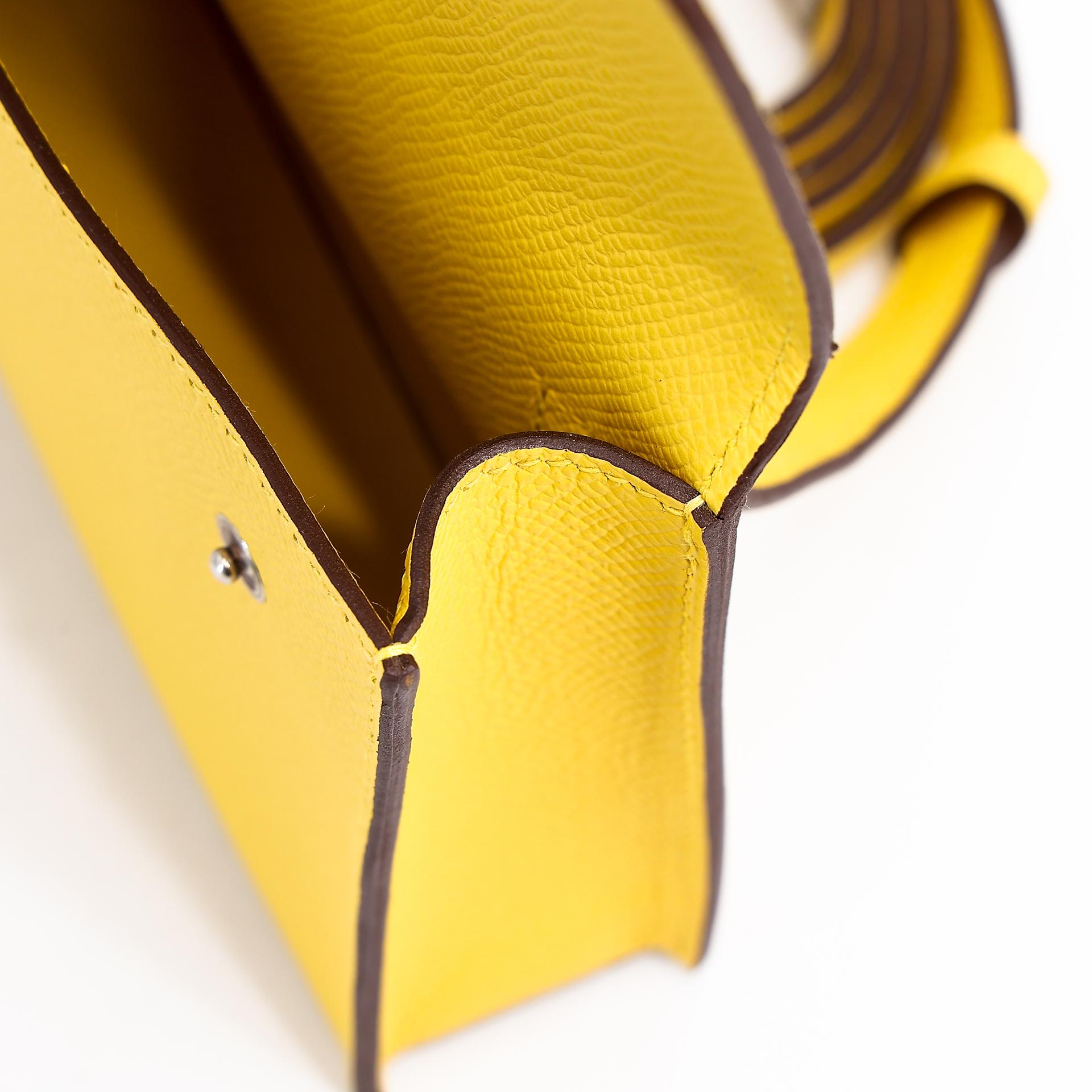 Brand New ( Rank N ) HERMÈS Hermesnap Wallet Jaune de Naples (9O) Epsom Enamel hardware B (2023) - 15