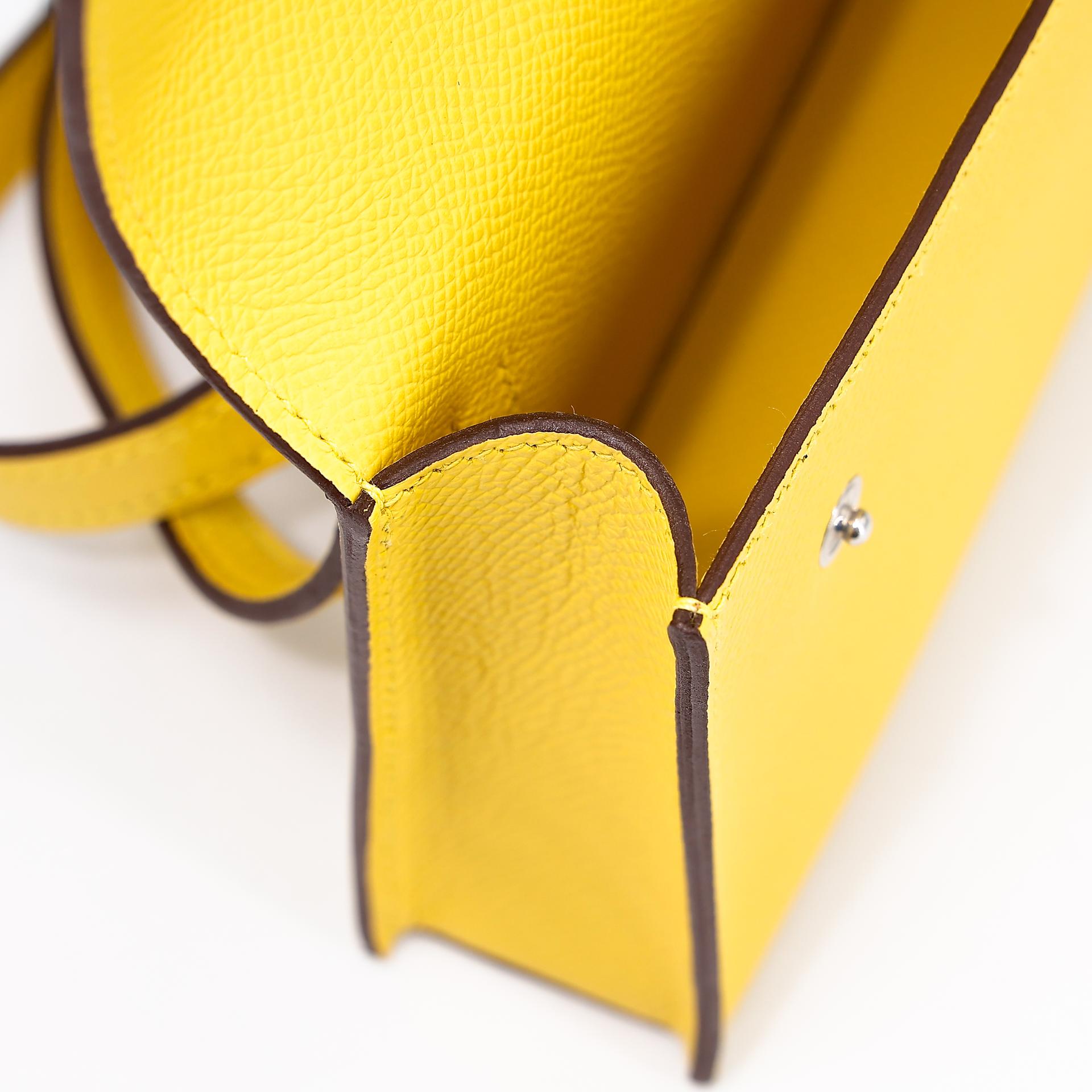 Brand New ( Rank N ) HERMÈS Hermesnap Wallet Jaune de Naples (9O) Epsom Enamel hardware B (2023) - 16