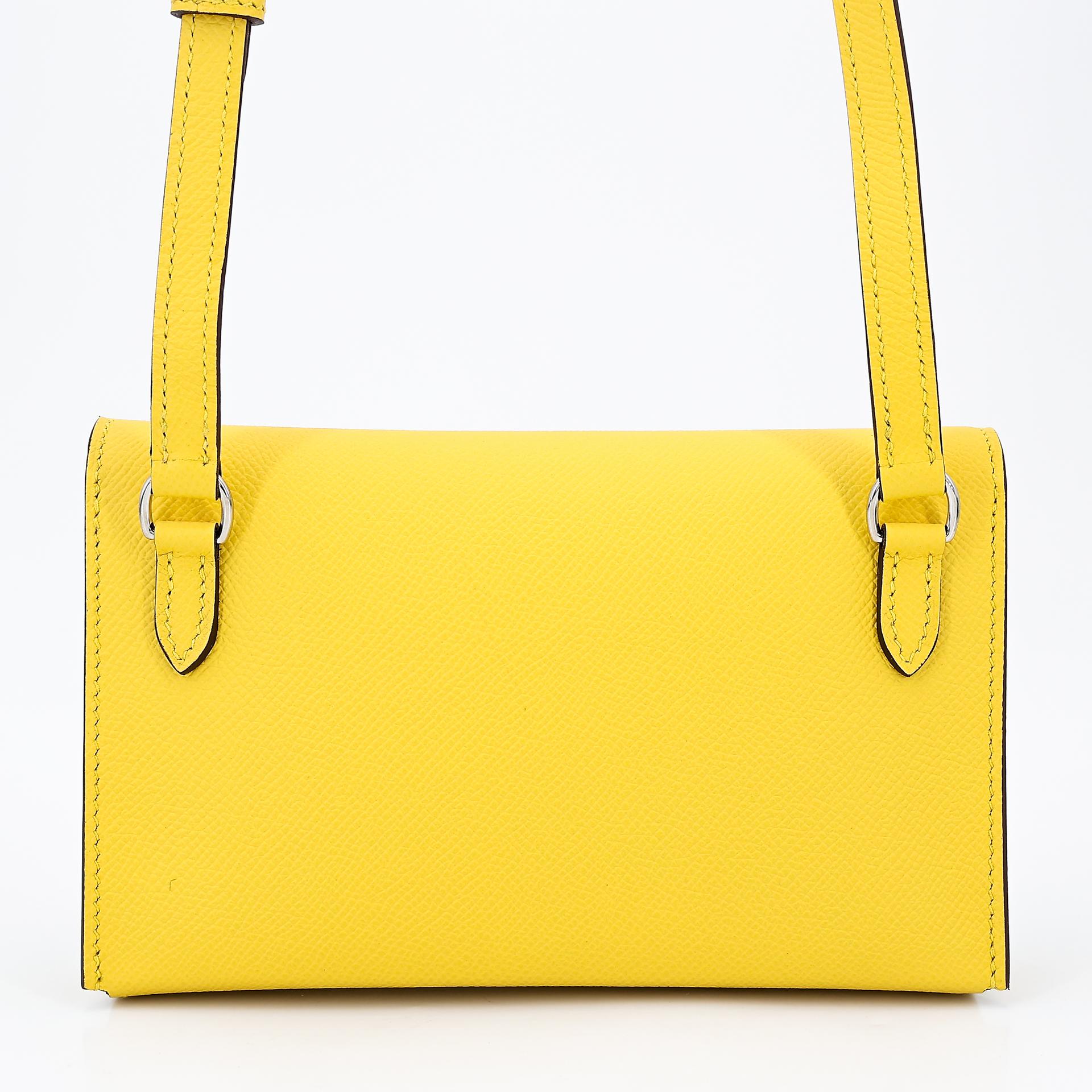 Brand New ( Rank N ) HERMÈS Hermesnap Wallet Jaune de Naples (9O) Epsom Enamel hardware B (2023) - 2