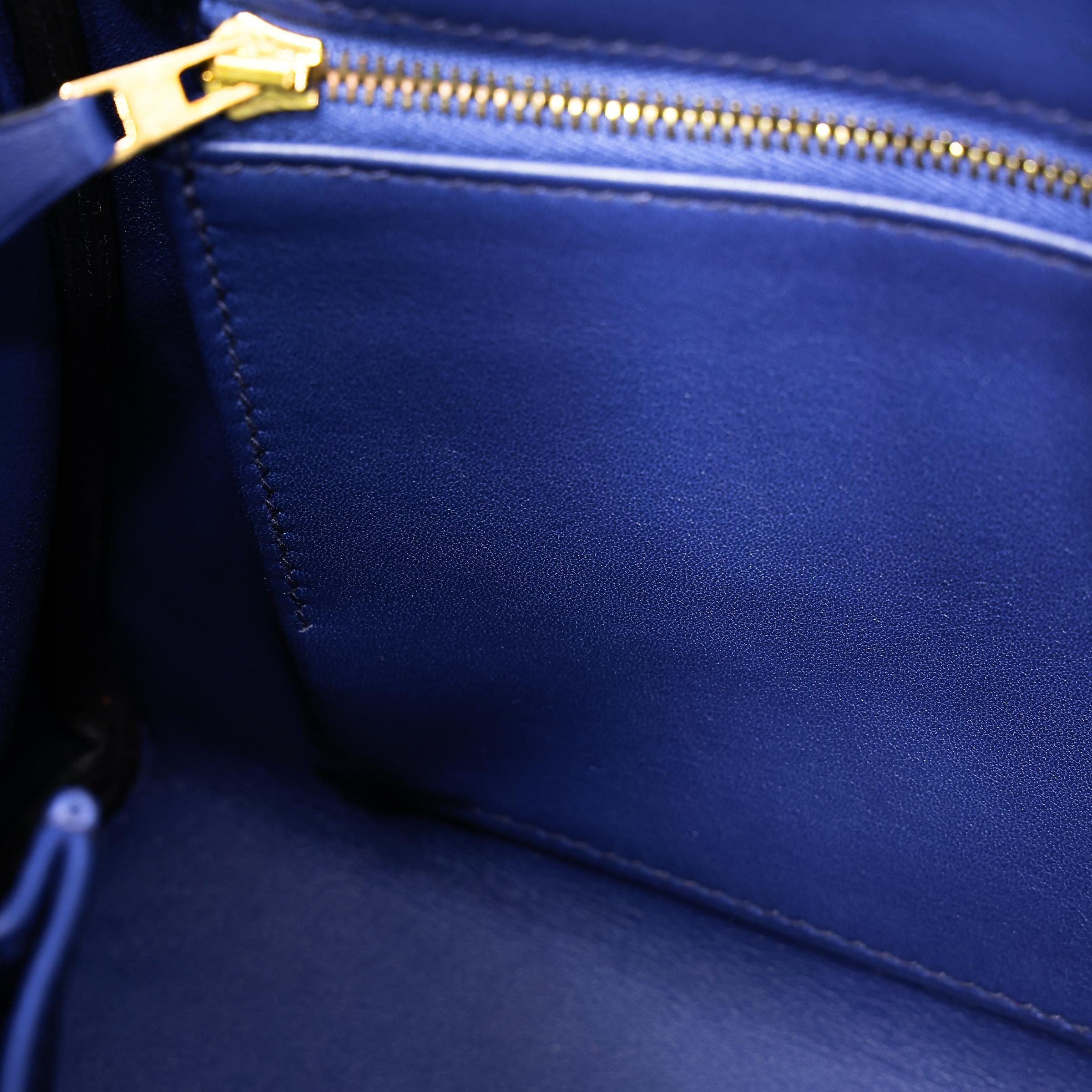 Very Good ( Rank A) HERMÈS Kelly 25 Bleu Saphir (73) Swift Gold hardware T (2015) - 25