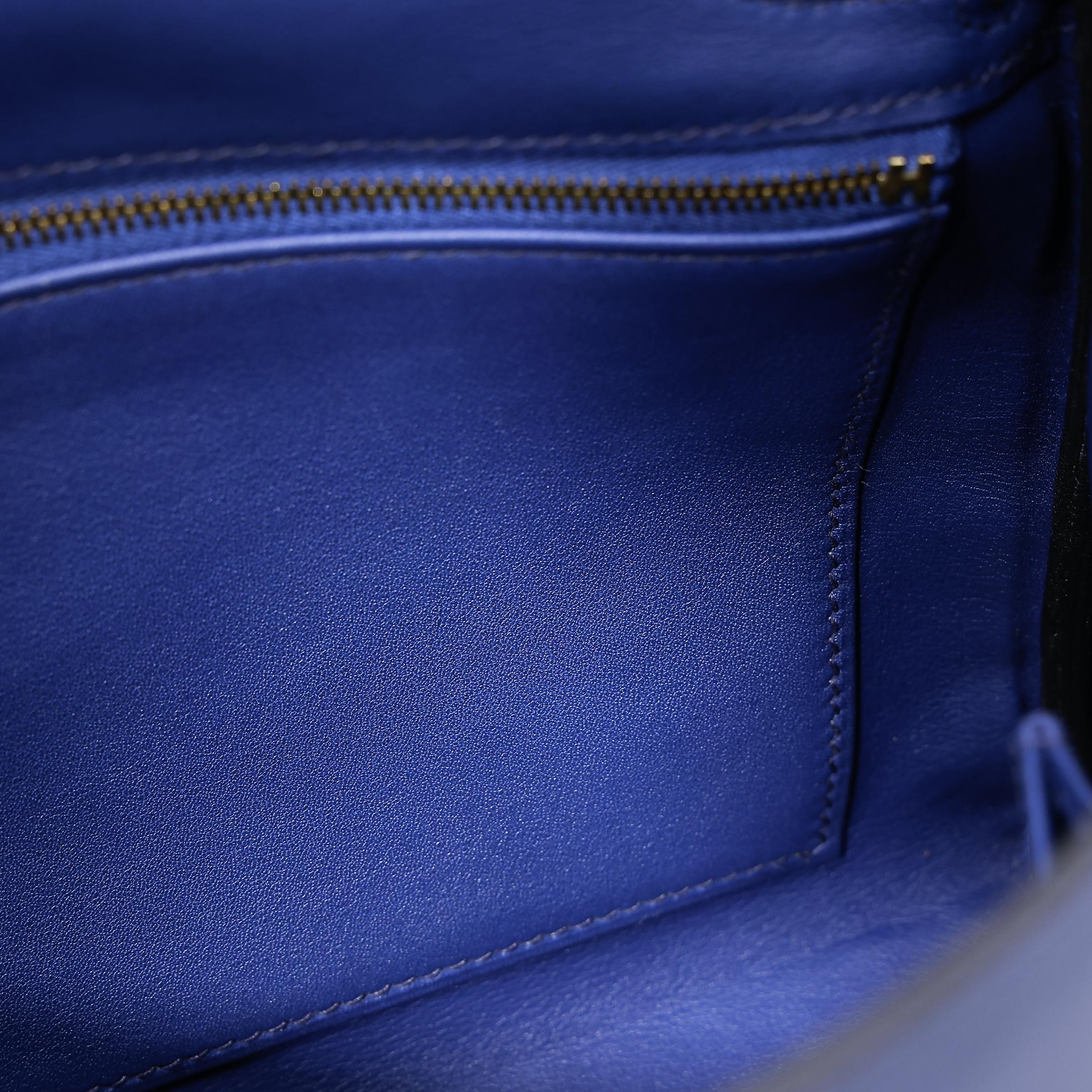 Very Good ( Rank A) HERMÈS Kelly 25 Bleu Saphir (73) Swift Gold hardware T (2015) - 26