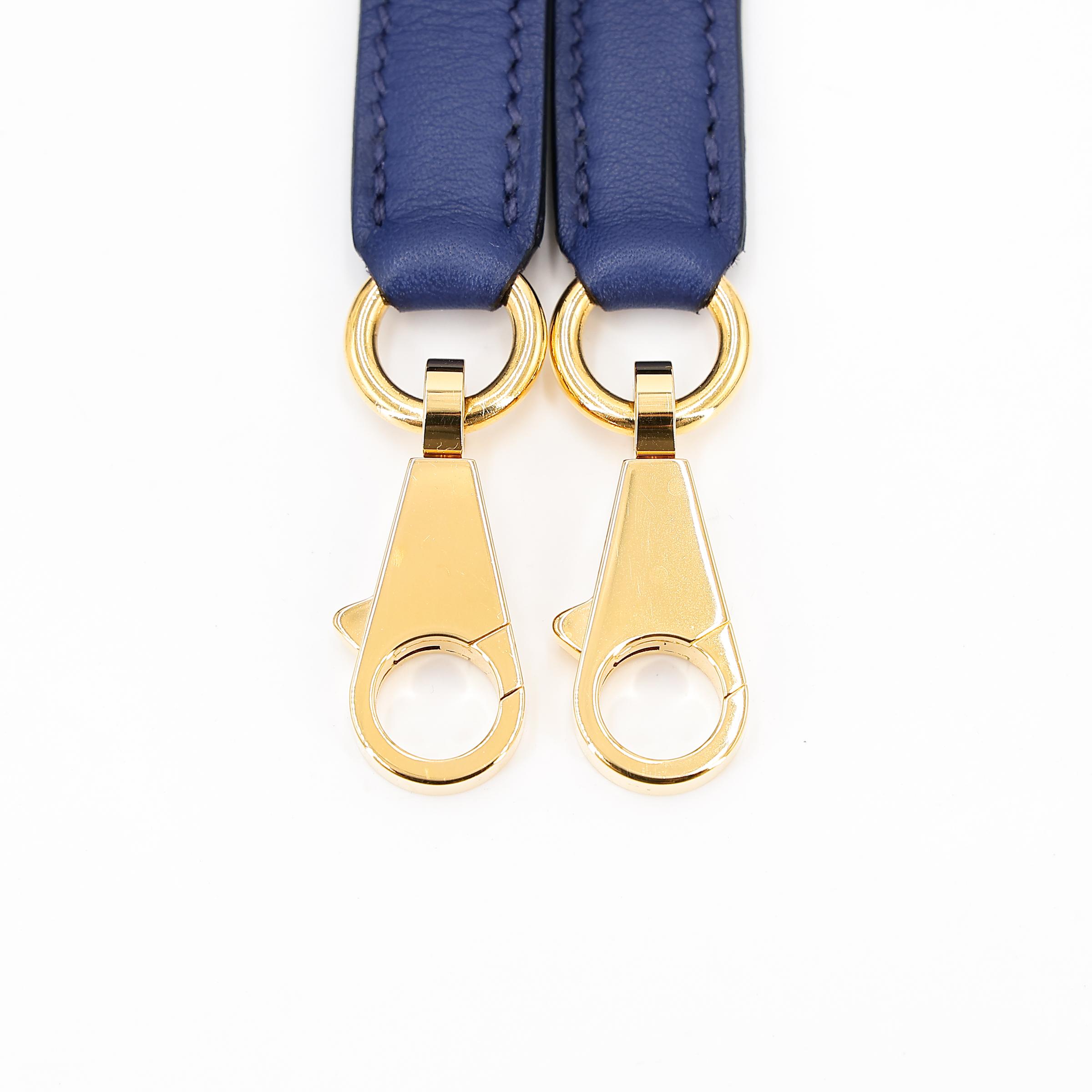 Very Good ( Rank A) HERMÈS Kelly 25 Bleu Saphir (73) Swift Gold hardware T (2015) - 35