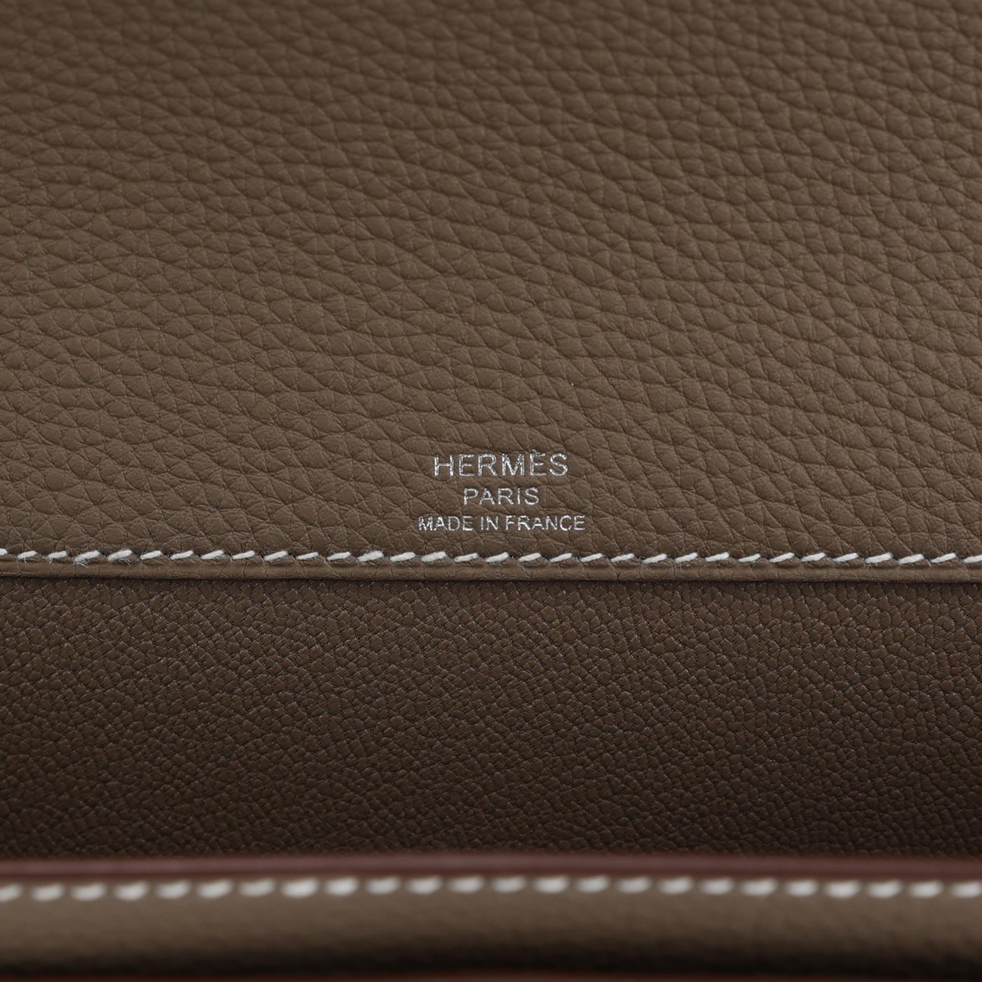 Brand New ( Rank N ) HERMÈS Kelly depeches 25 Etoupe (18) Togo Palladium hardware W (2024) - 11