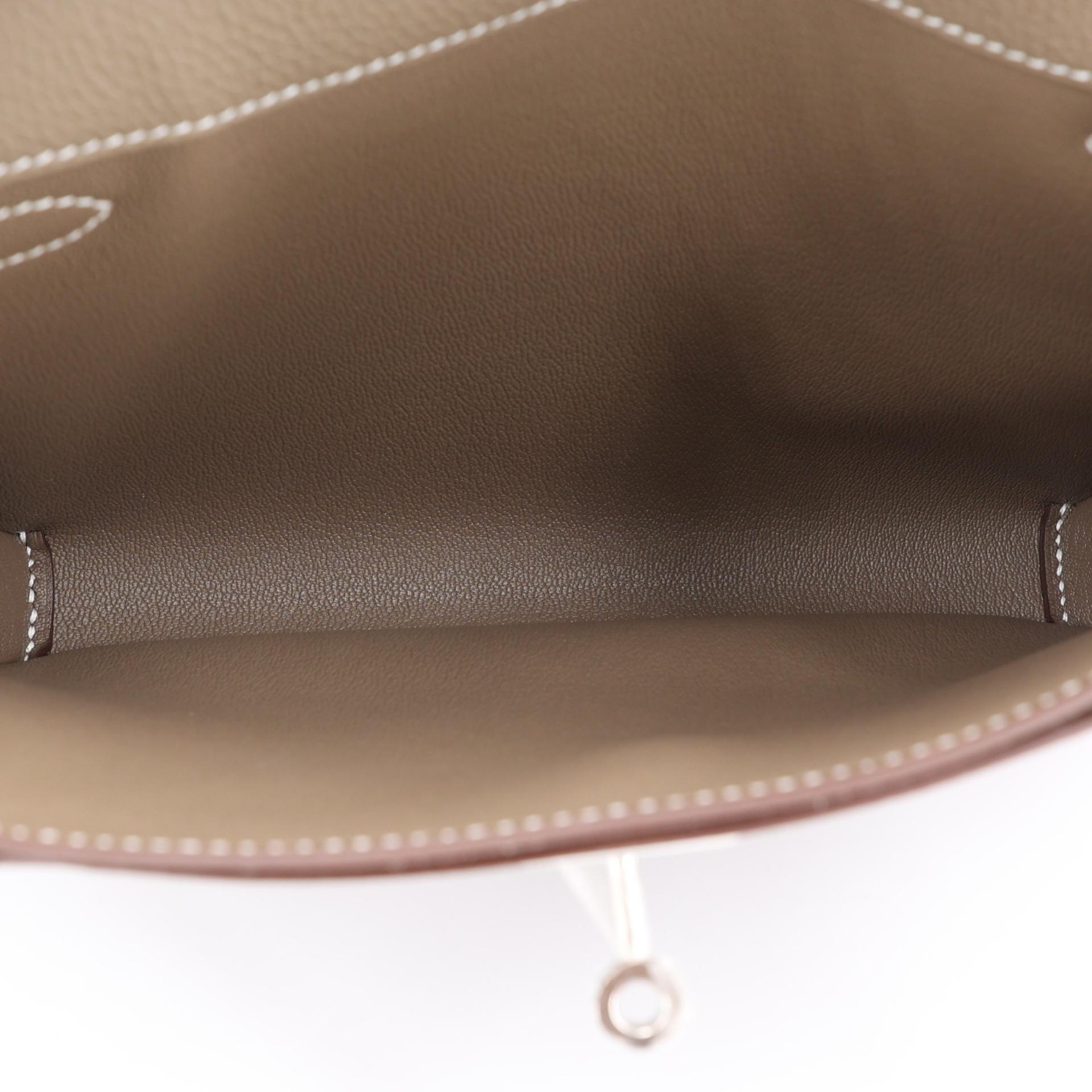 Brand New ( Rank N ) HERMÈS Kelly depeches 25 Etoupe (18) Togo Palladium hardware W (2024) - 12