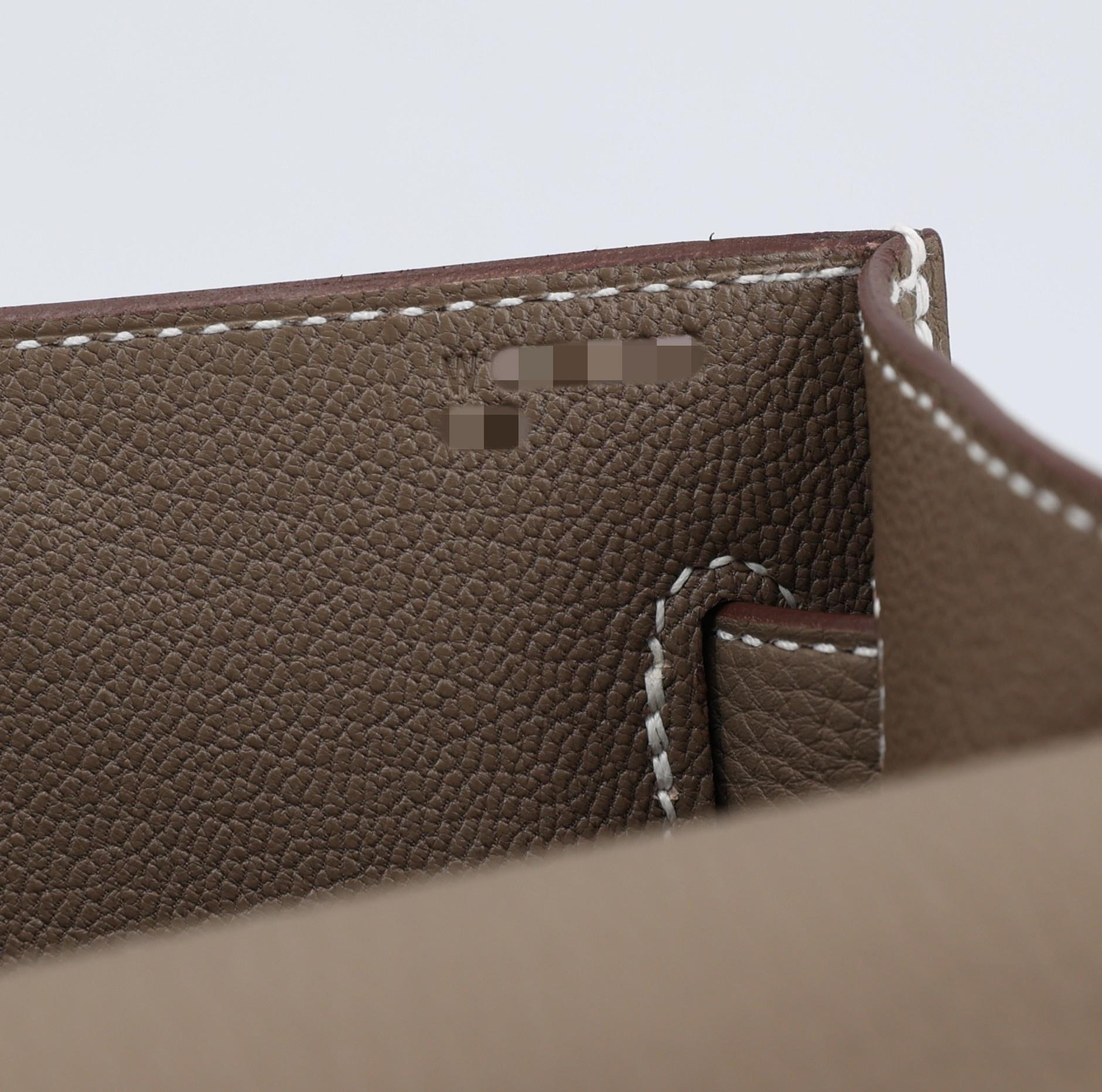 Brand New ( Rank N ) HERMÈS Kelly depeches 25 Etoupe (18) Togo Palladium hardware W (2024) - 16