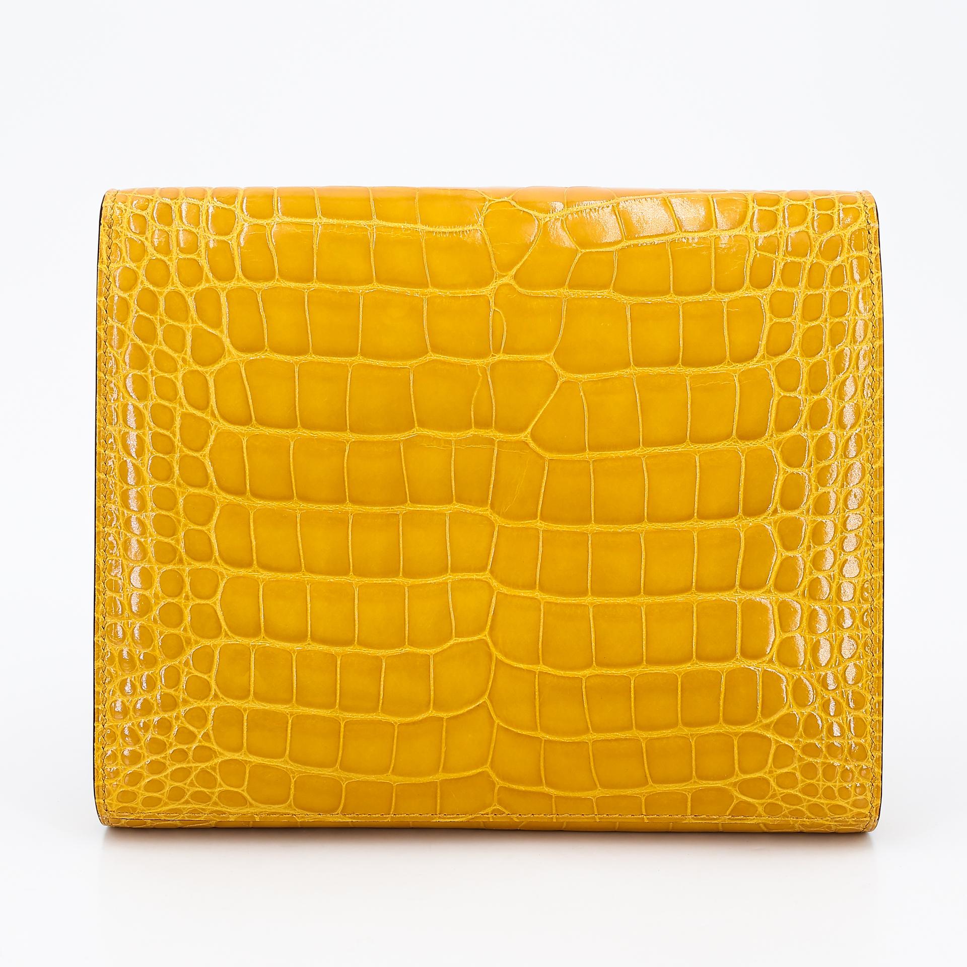 Excellent ( Rank SA ) HERMÈS Clic 16 Jaune Ambre (9D) Alligator Palladium hardware Z (2021) - 2
