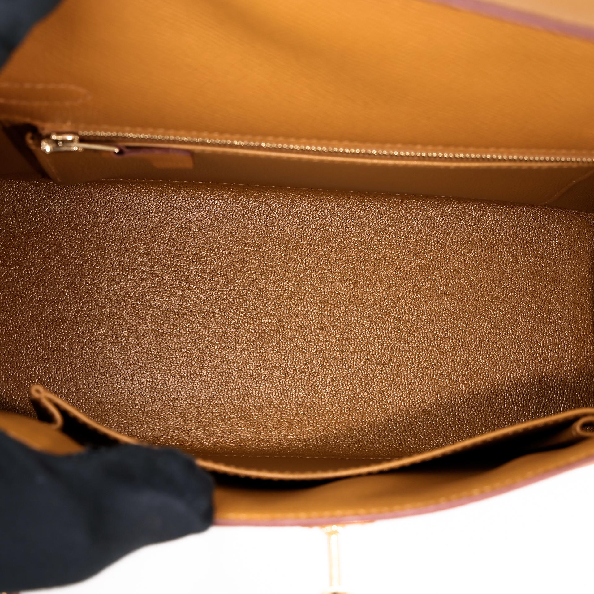 Excellent ( Rank SA ) HERMÈS Kelly 25 Sellier Sesame (2S) Epsom Gold hardware B (2023) - 19