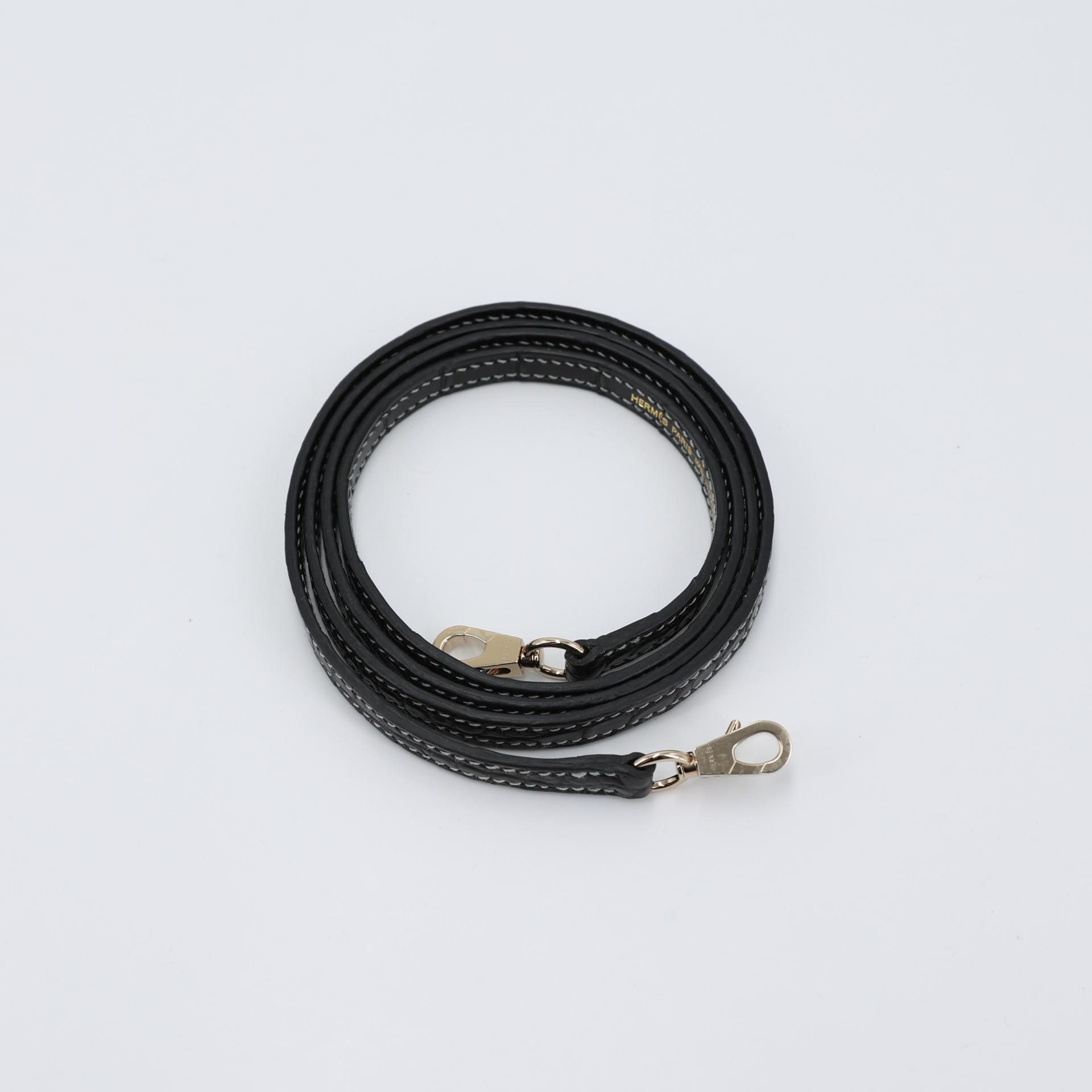 Brand New ( Rank N ) HERMÈS Special Order Mini Kelly II HSS Gris Perle (80) Black (89) Matte Alligator Permabrass hardware W (2024) - 14