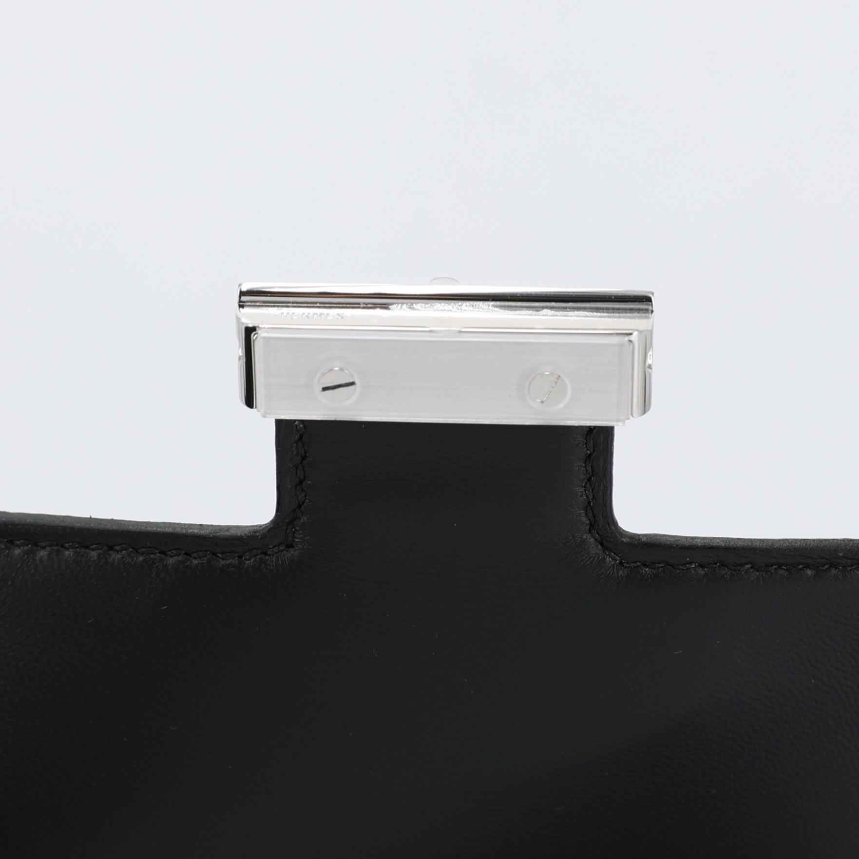Brand New ( Rank N ) HERMÈS Constance Mini Black (89) Epsom Palladium hardware B (2023) - 10
