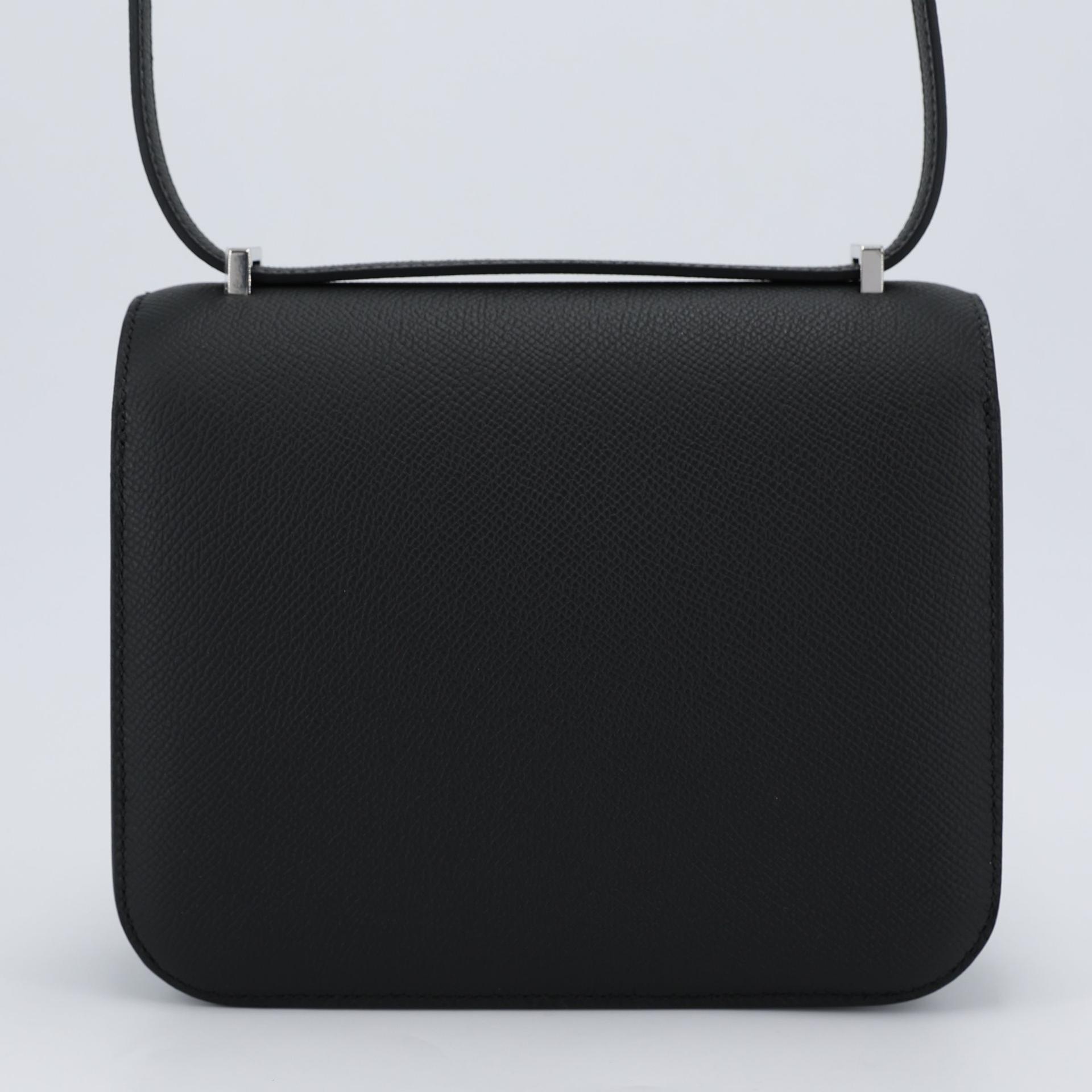 Brand New ( Rank N ) HERMÈS Constance Mini Black (89) Epsom Palladium hardware B (2023) - 2