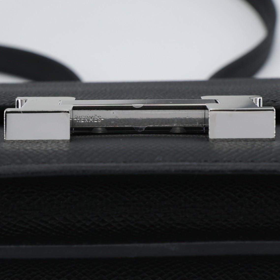 Brand New ( Rank N ) HERMÈS Constance Mini Black (89) Epsom Palladium hardware B (2023) - 9