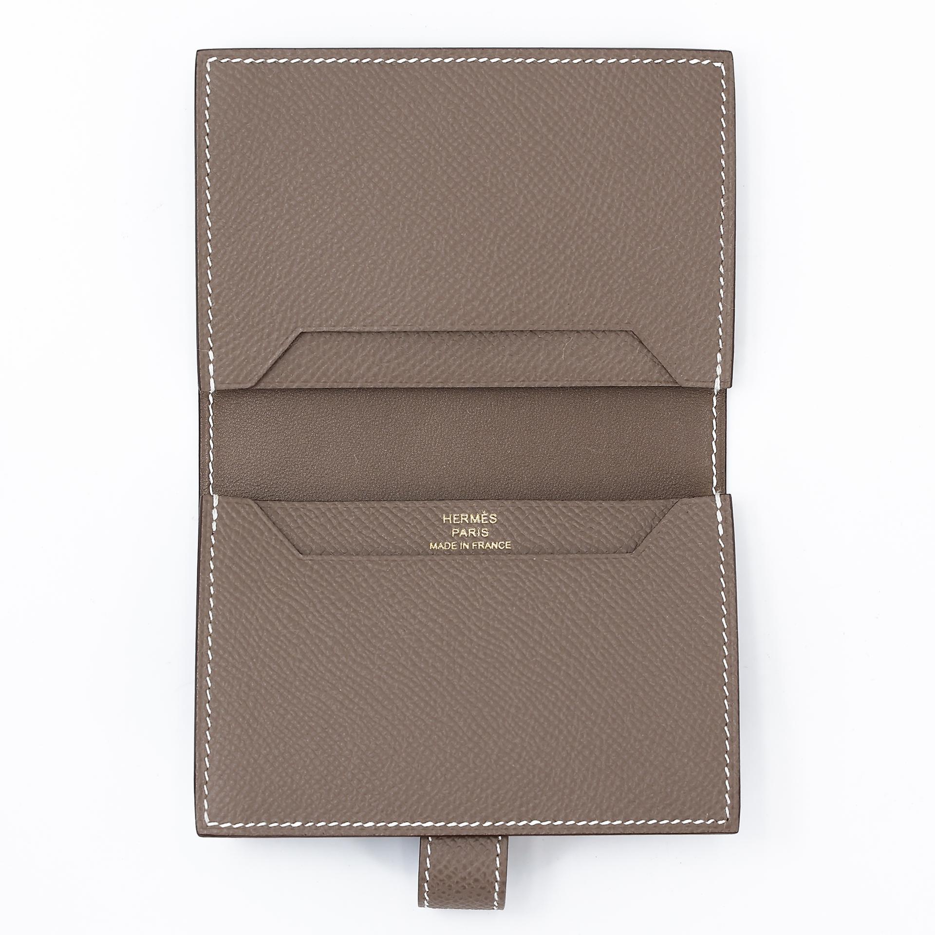 Brand New ( Rank N ) HERMÈS Bearn Card Holder Etoupe (18) Epsom Gold hardware W (2024) - 8