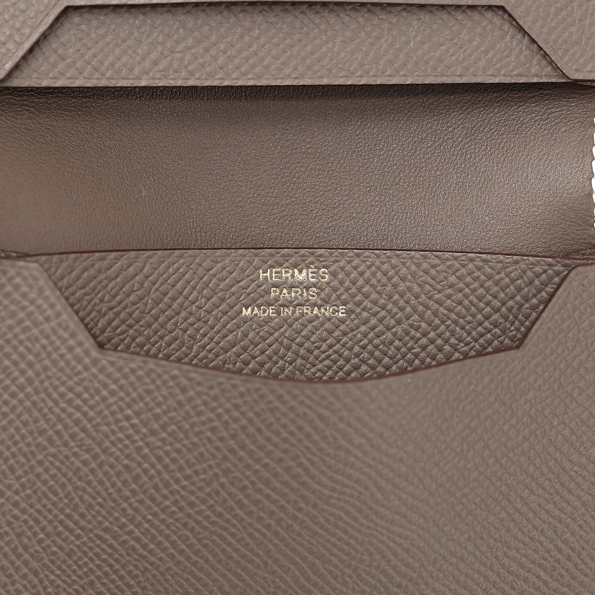 Brand New ( Rank N ) HERMÈS Bearn Card Holder Etoupe (18) Epsom Gold hardware W (2024) - 9