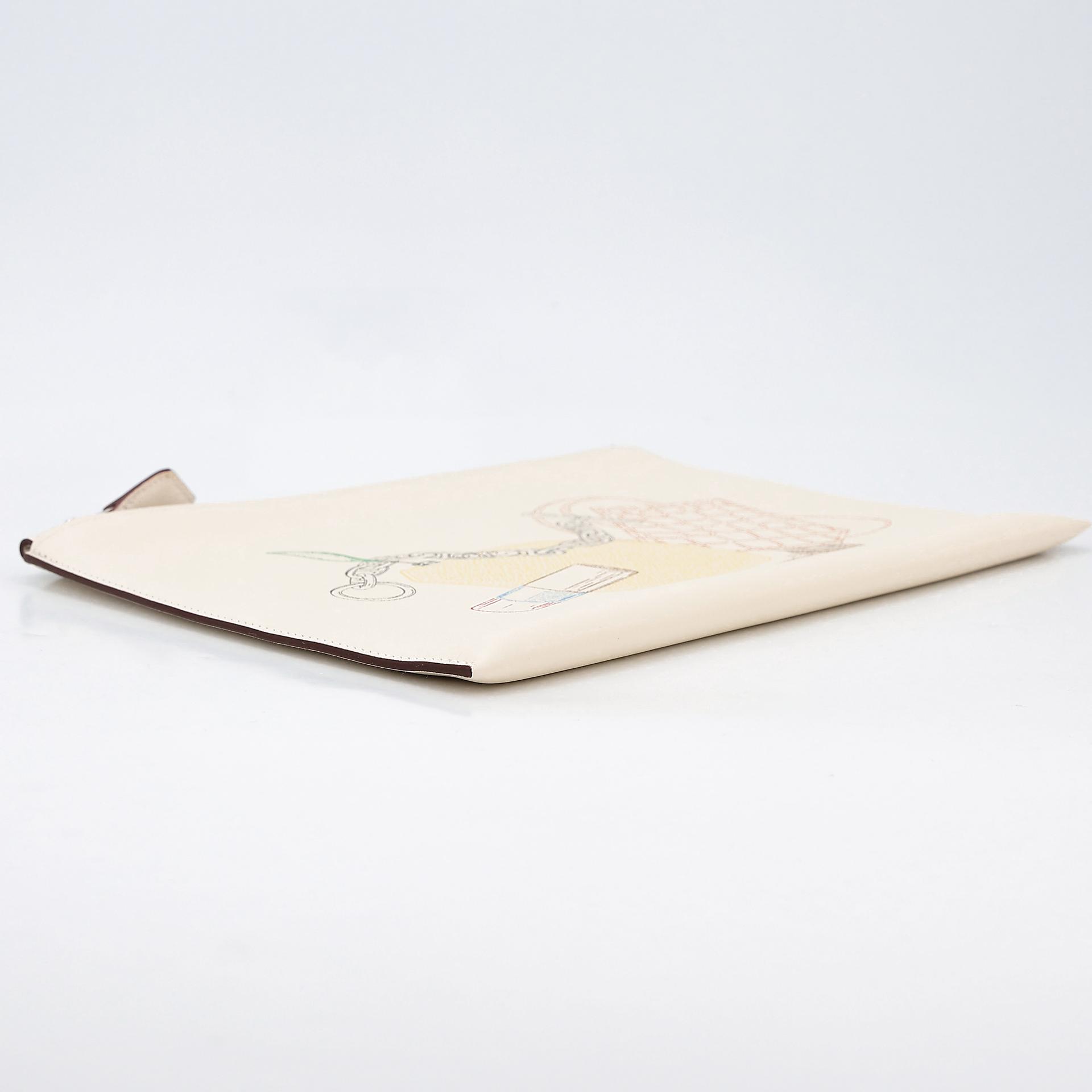 Unused ( Rank NS ) HERMÈS In & out Pouch Nata (I2) Swift Palladium hardware U (2022) - 4