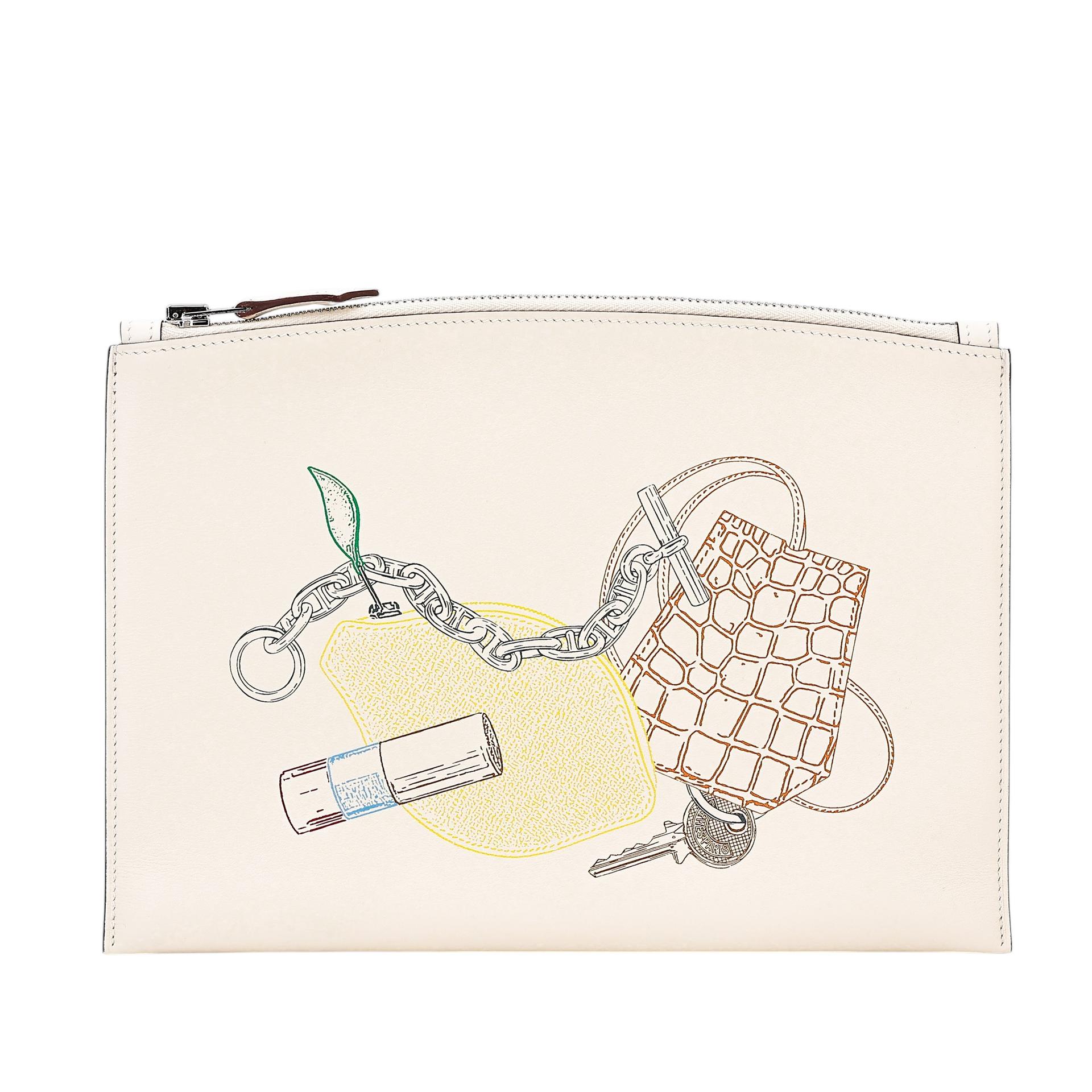 Unused ( Rank NS ) HERMÈS In & out Pouch Nata (I2) Swift Palladium hardware U (2022) - 1