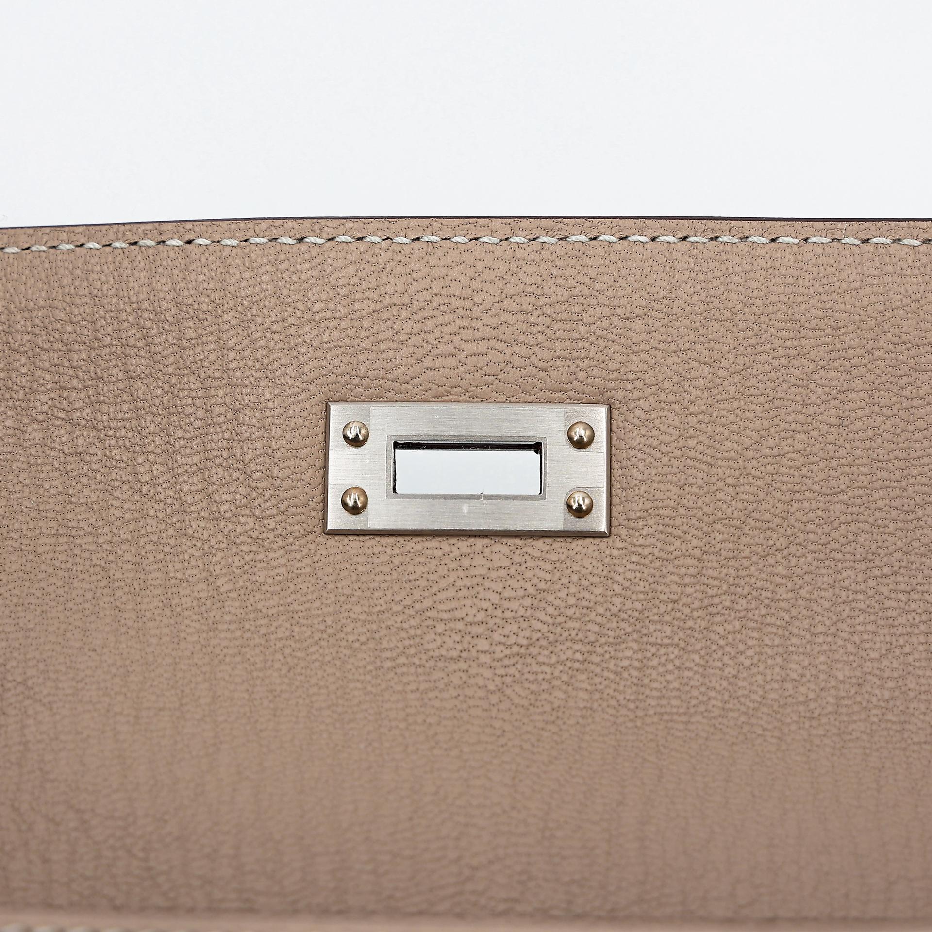 Brand New ( Rank N ) HERMÈS Kelly 25 Sellier HSS Gris Tourterelle (81) Bleu Brume (T0) Chevre Brushed Palladium W (2024) - 10