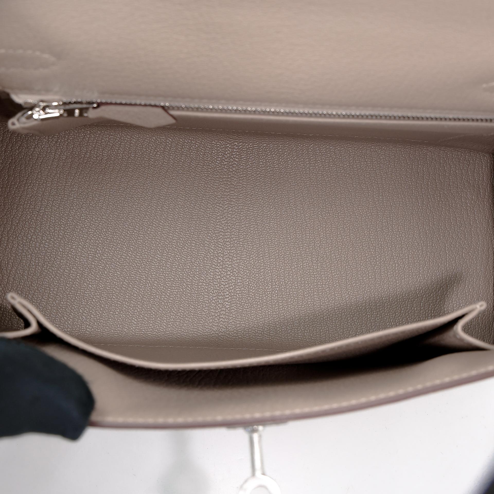Brand New ( Rank N ) HERMÈS Kelly 25 Sellier HSS Gris Tourterelle (81) Bleu Brume (T0) Chevre Brushed Palladium W (2024) - 12