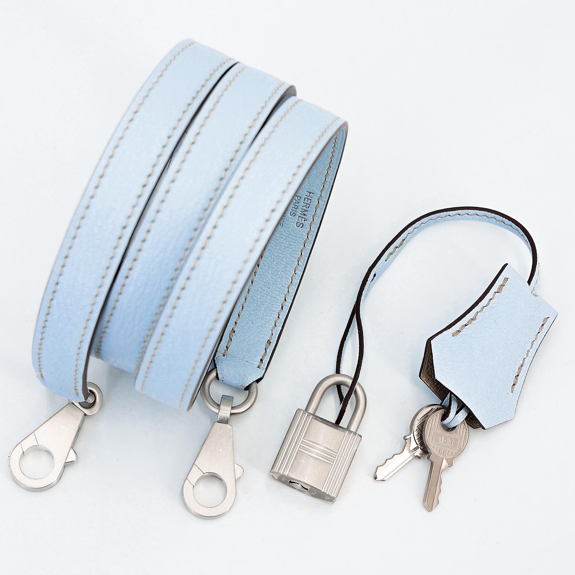 Brand New ( Rank N ) HERMÈS Kelly 25 Sellier HSS Gris Tourterelle (81) Bleu Brume (T0) Chevre Brushed Palladium W (2024) - 16