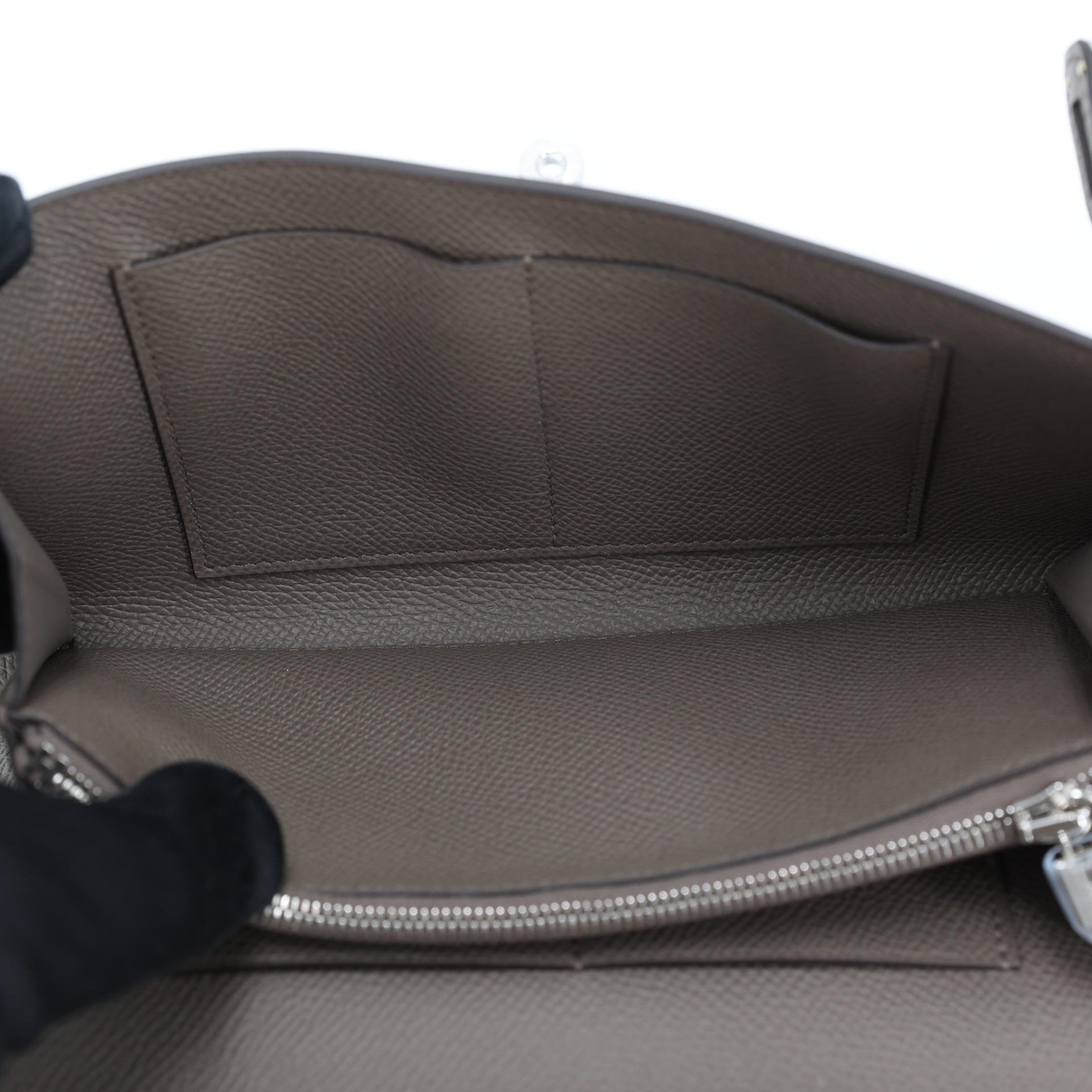 Brand New ( Rank N ) HERMÈS Kelly To Go Wallet Etain (8F) Epsom Palladium hardware W (2024) - 12
