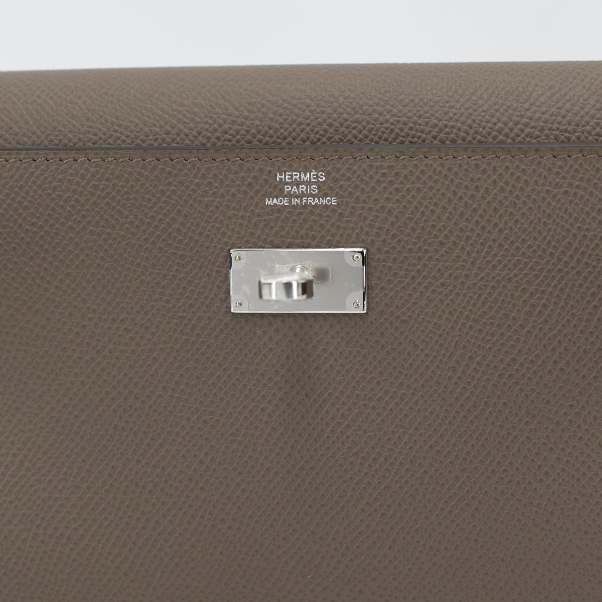 Brand New ( Rank N ) HERMÈS Kelly To Go Wallet Etain (8F) Epsom Palladium hardware W (2024) - 8
