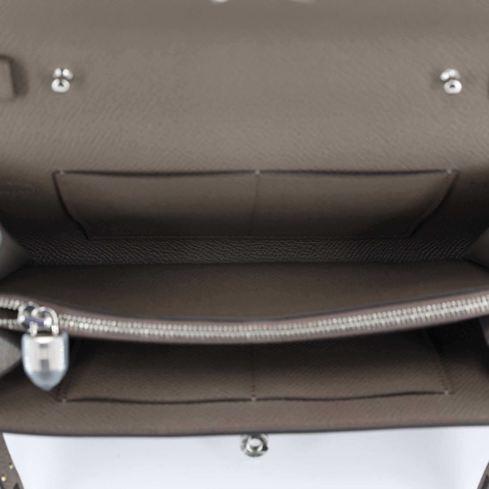 Brand New ( Rank N ) HERMÈS Kelly To Go Wallet Etain (8F) Epsom Palladium hardware W (2024) - 11