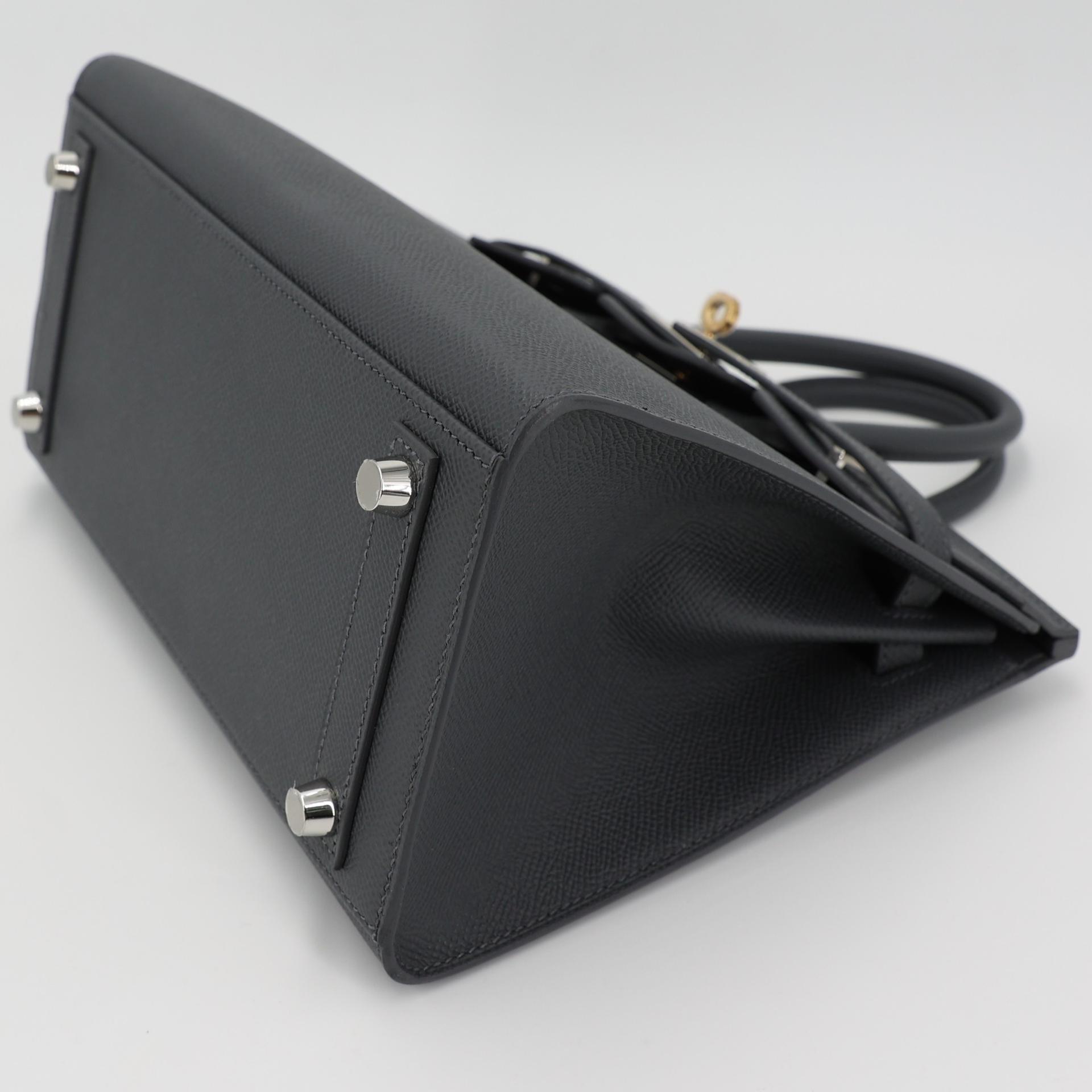 Brand New ( Rank N ) HERMÈS Birkin 25 Sellier Ardoise (85) Epsom Electrum hardware W (2024) - 5