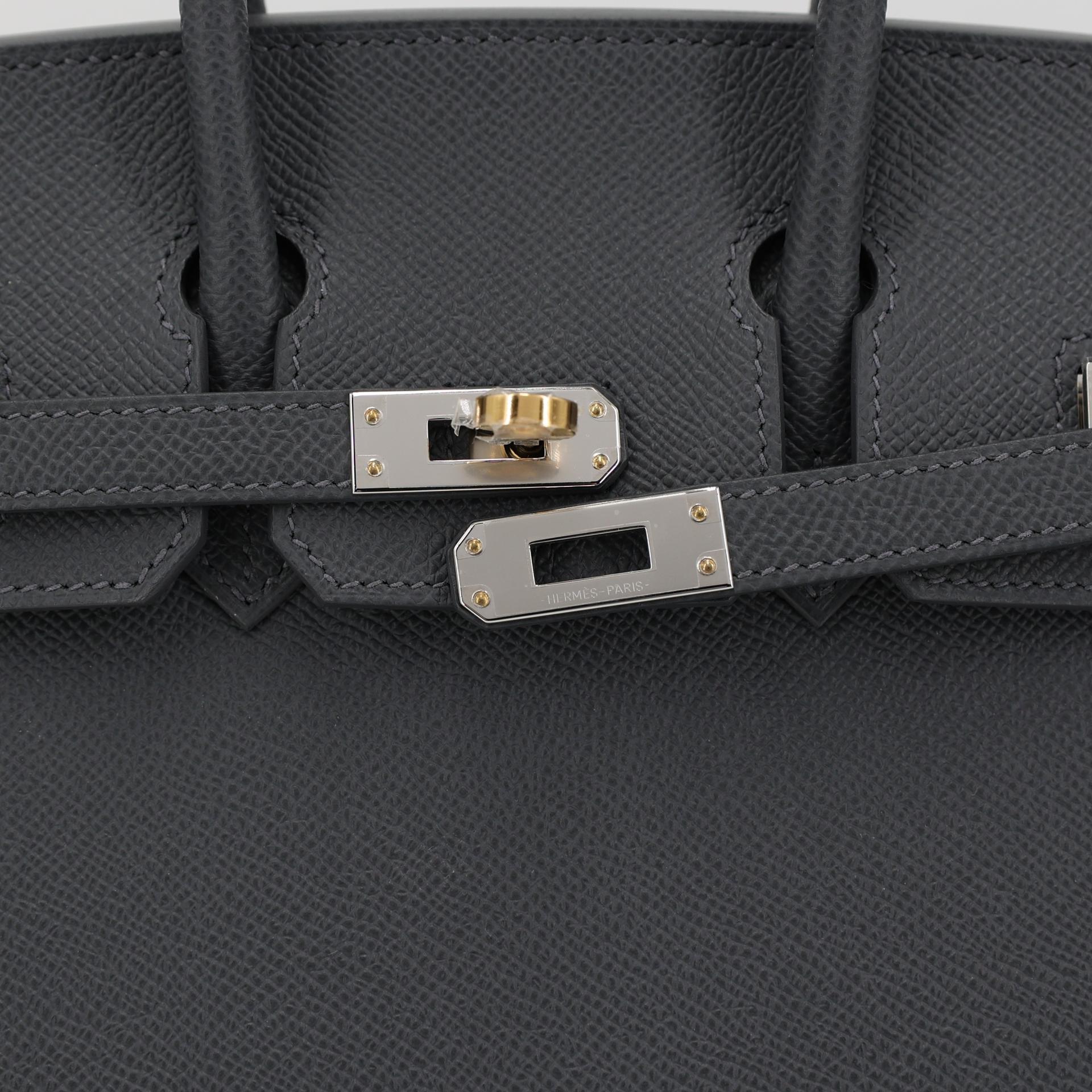 Brand New ( Rank N ) HERMÈS Birkin 25 Sellier Ardoise (85) Epsom Electrum hardware W (2024) - 8
