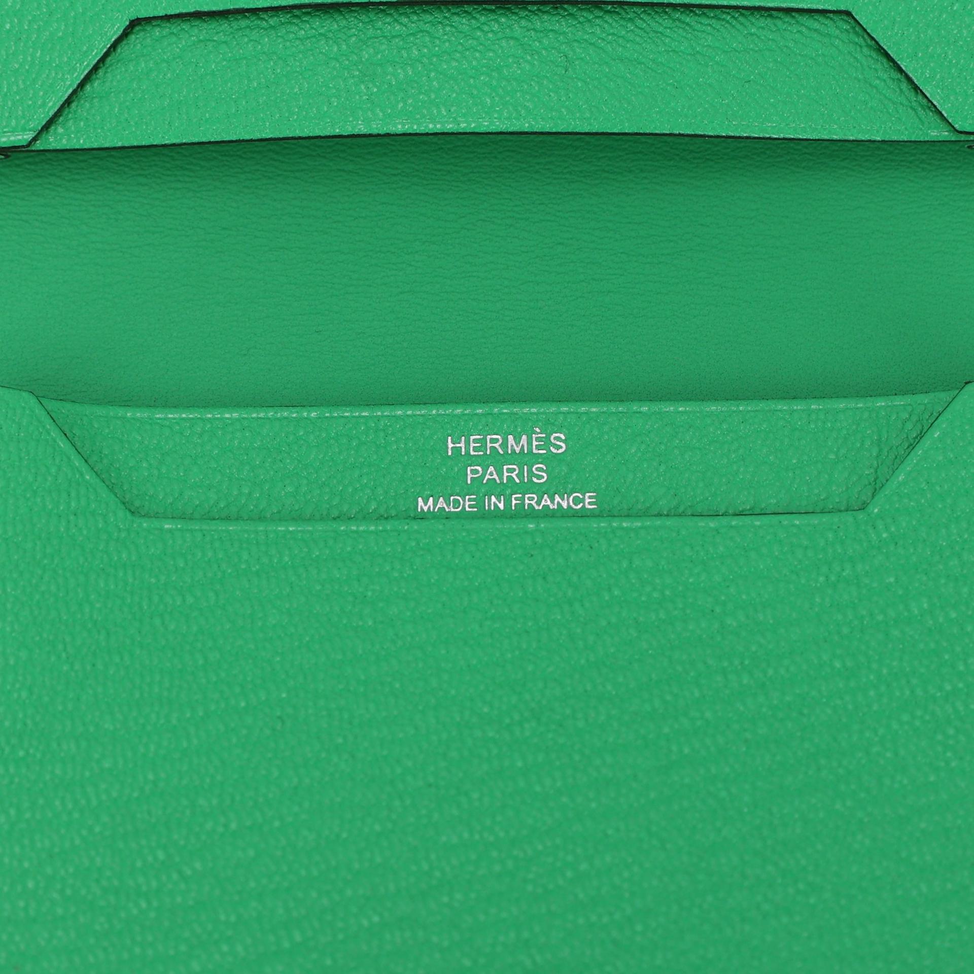 Brand New ( Rank N ) HERMÈS Bearn Card Holder Vert Comics (0Z) Chevre Palladium hardware B (2023) - 9