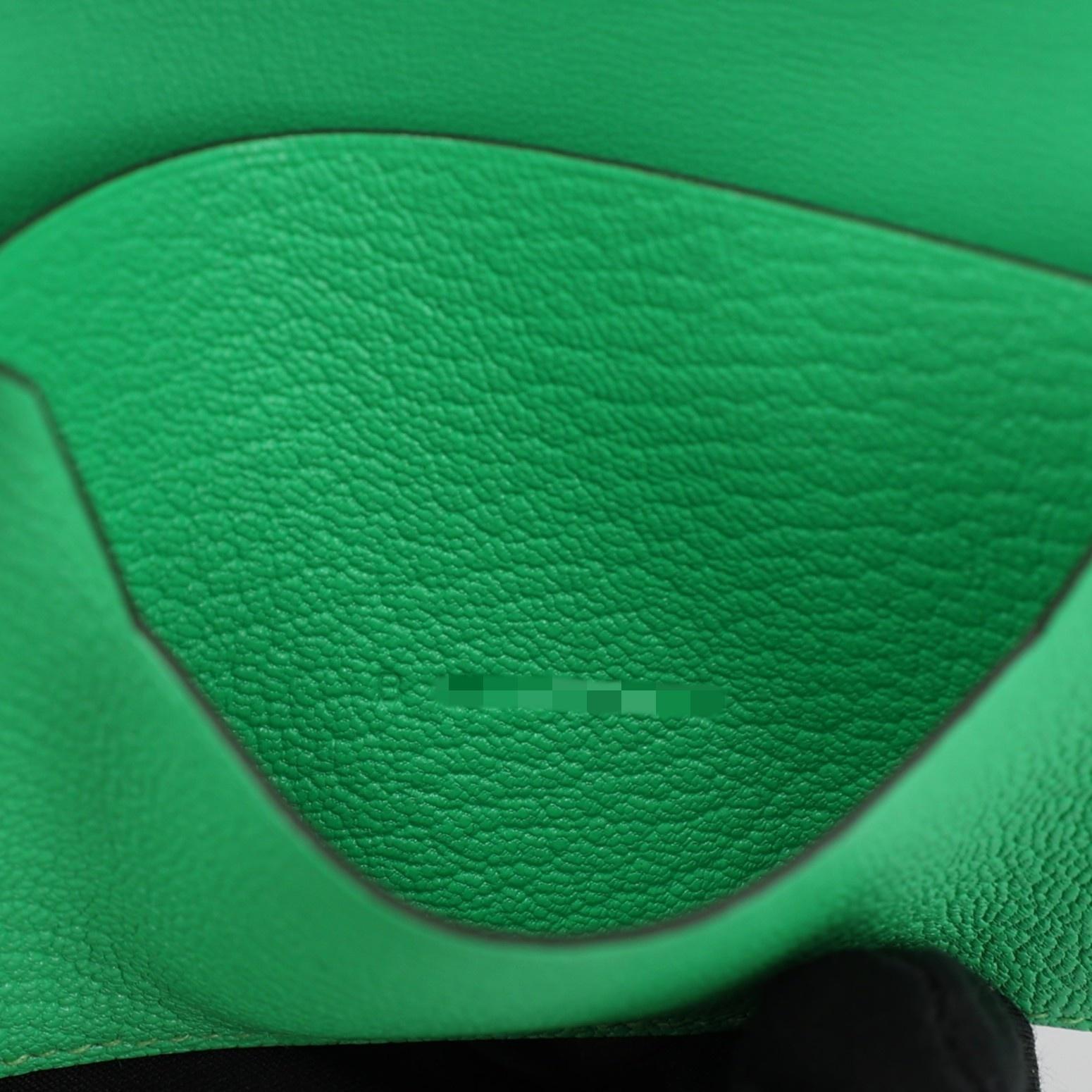Brand New ( Rank N ) HERMÈS Bearn Card Holder Vert Comics (0Z) Chevre Palladium hardware B (2023) - 12