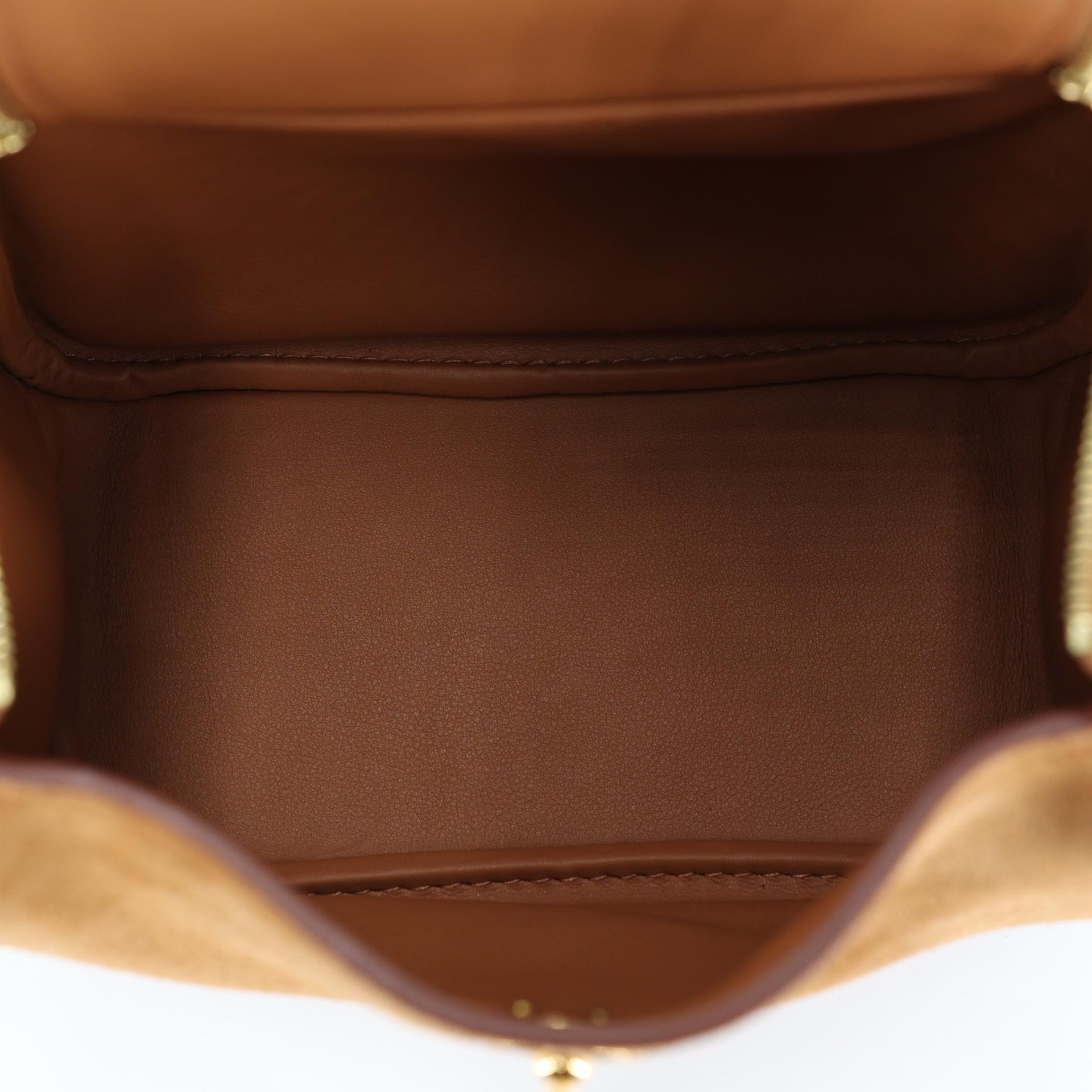 Brand New ( Rank N ) HERMÈS Mini Lindy II Gold (37) Chamois Swift Grizzly Gold hardware W (2024) - 11