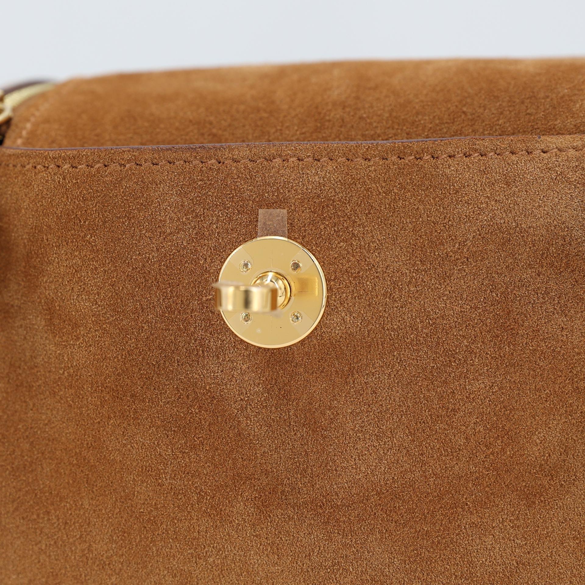 Brand New ( Rank N ) HERMÈS Mini Lindy II Gold (37) Chamois Swift Grizzly Gold hardware W (2024) - 9