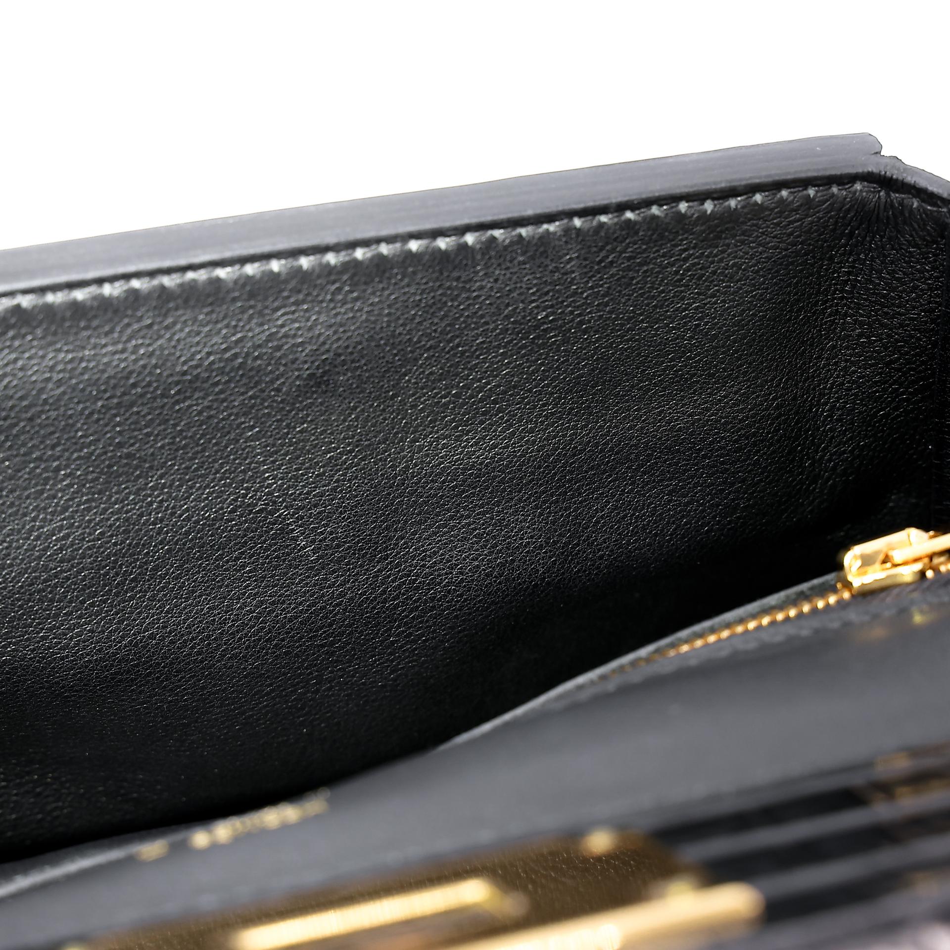 Good ( Rank AB) HERMÈS 24/24 - 21 mini Touch Black (89) Volupto calfskin Alligator Swift Gold hardware U (2022) - 30