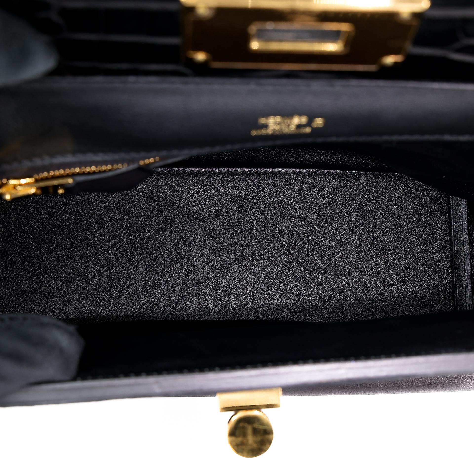 Good ( Rank AB) HERMÈS 24/24 - 21 mini Touch Black (89) Volupto calfskin Alligator Swift Gold hardware U (2022) - 28