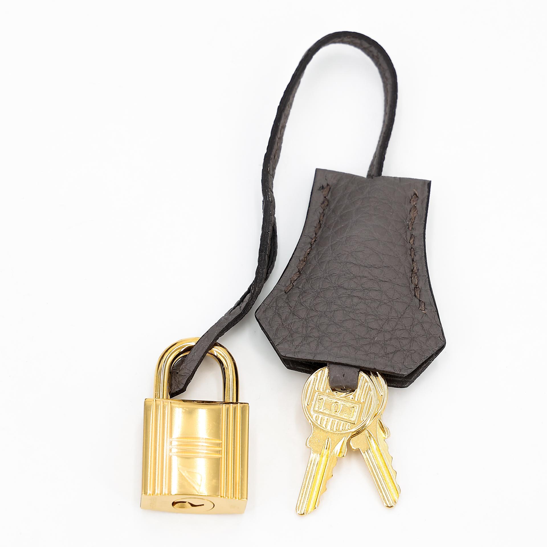 Very Good ( Rank A) HERMÈS Birkin 25 Etain (8F) Togo Gold hardware A (2017) - 25