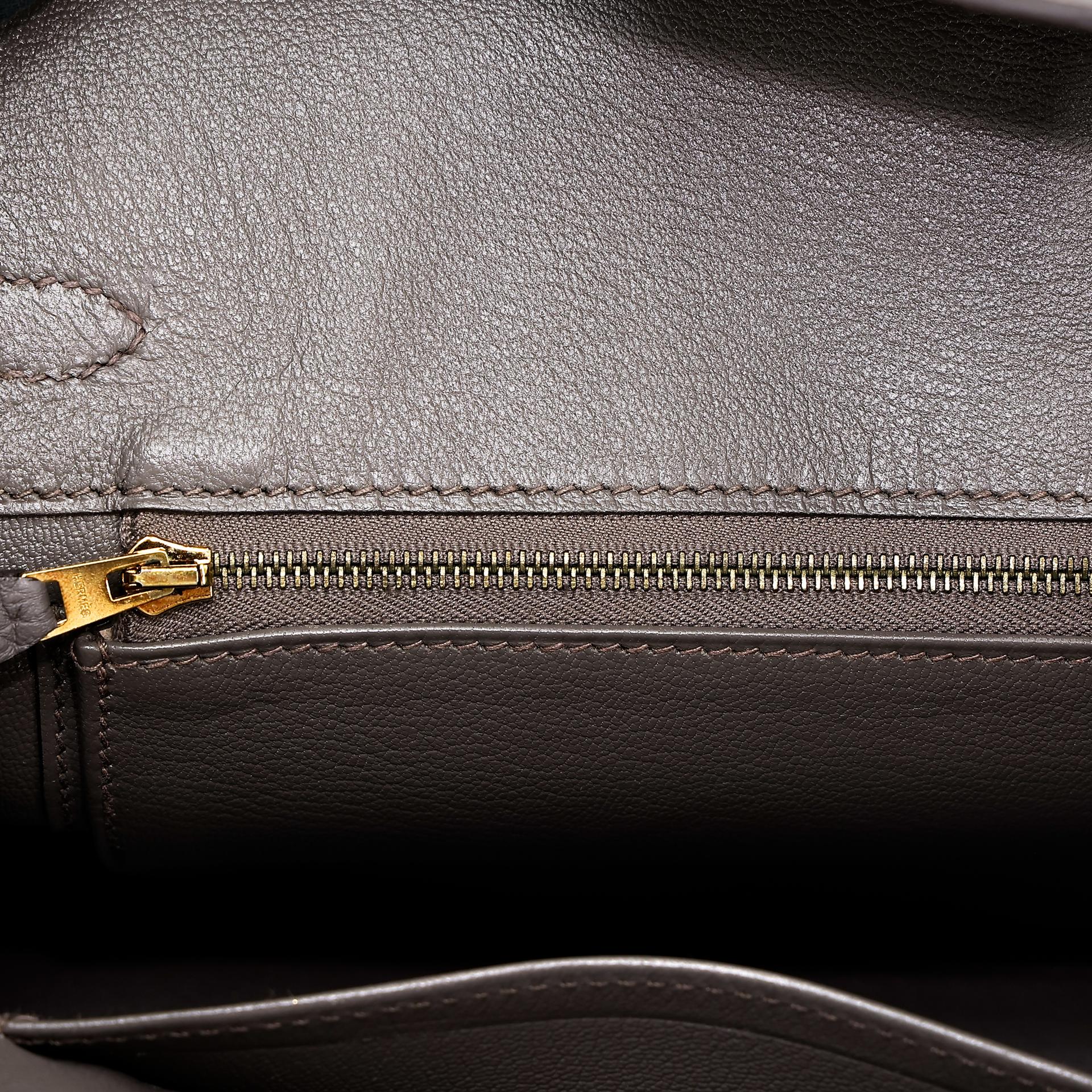 Very Good ( Rank A) HERMÈS Birkin 25 Etain (8F) Togo Gold hardware A (2017) - 19