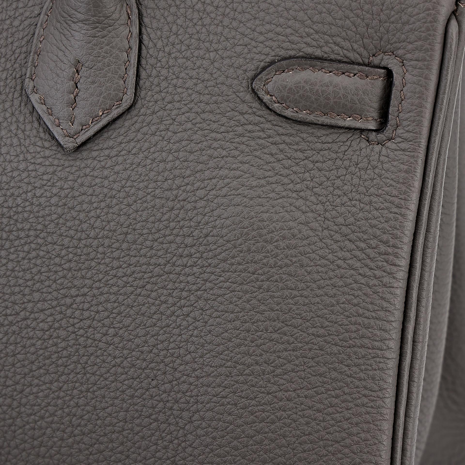 Very Good ( Rank A) HERMÈS Birkin 25 Etain (8F) Togo Gold hardware A (2017) - 20