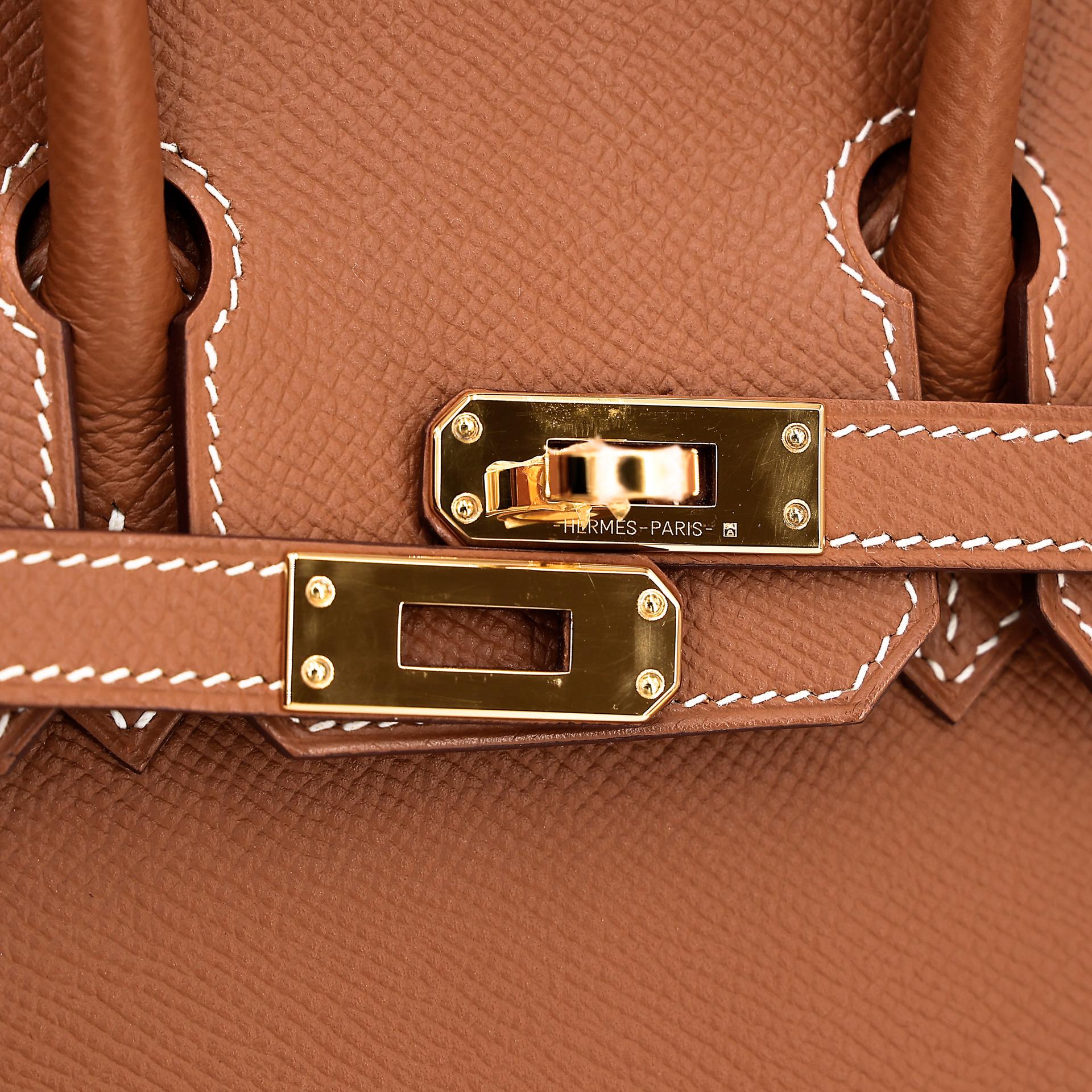 Unused ( Rank NS ) HERMÈS Birkin 25 Sellier Gold (37) Epsom Gold hardware U (2022) - 8