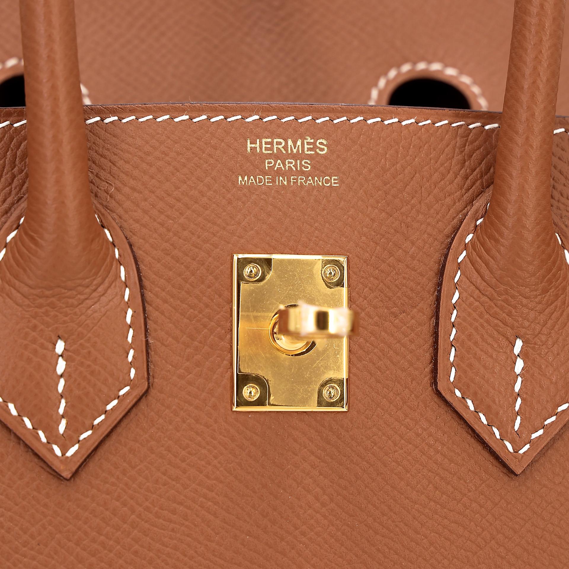 Unused ( Rank NS ) HERMÈS Birkin 25 Sellier Gold (37) Epsom Gold hardware U (2022) - 11