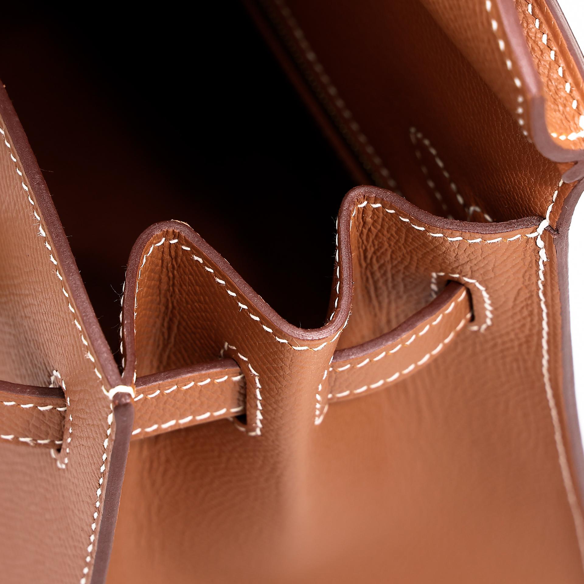 Unused ( Rank NS ) HERMÈS Birkin 25 Sellier Gold (37) Epsom Gold hardware U (2022) - 13