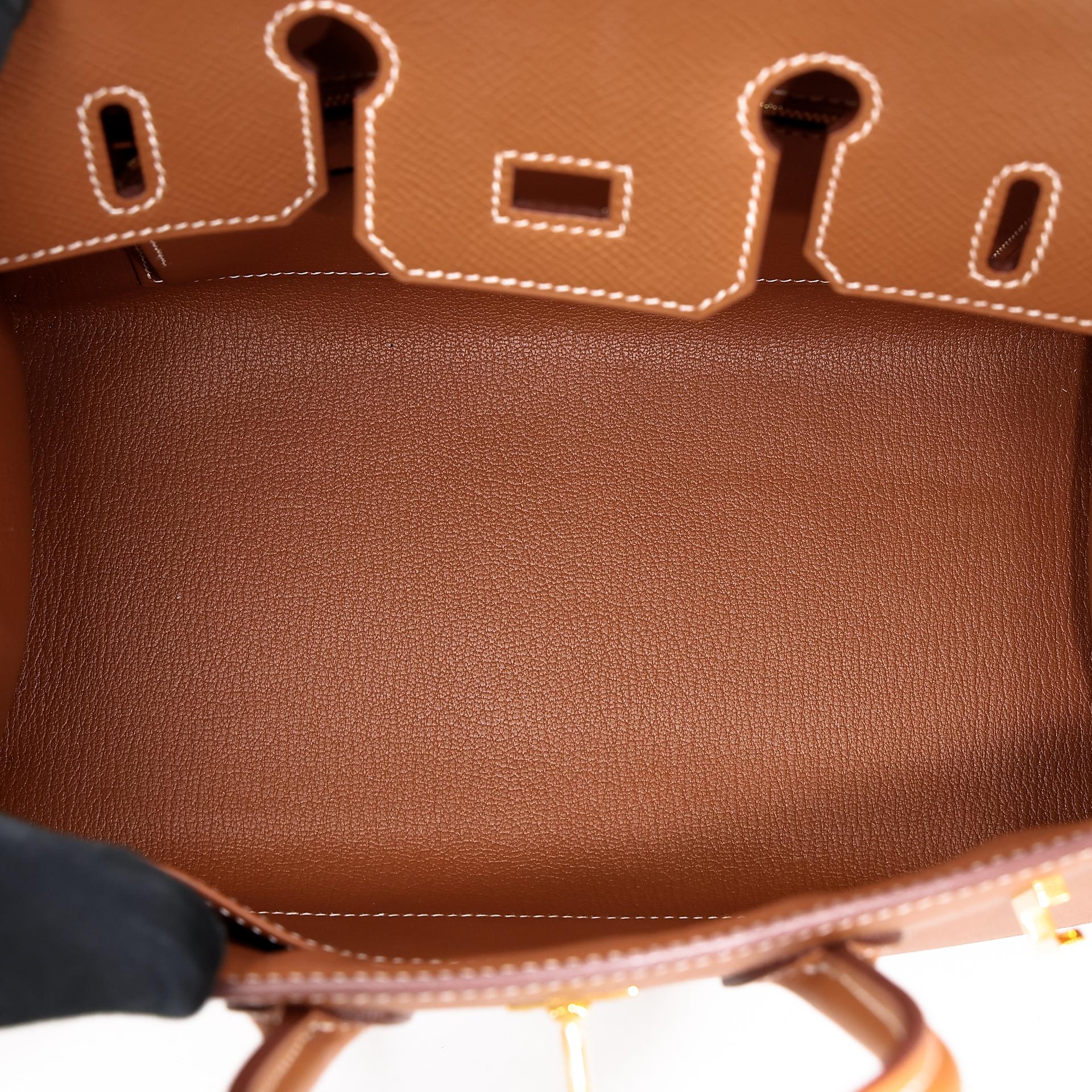 Unused ( Rank NS ) HERMÈS Birkin 25 Sellier Gold (37) Epsom Gold hardware U (2022) - 12