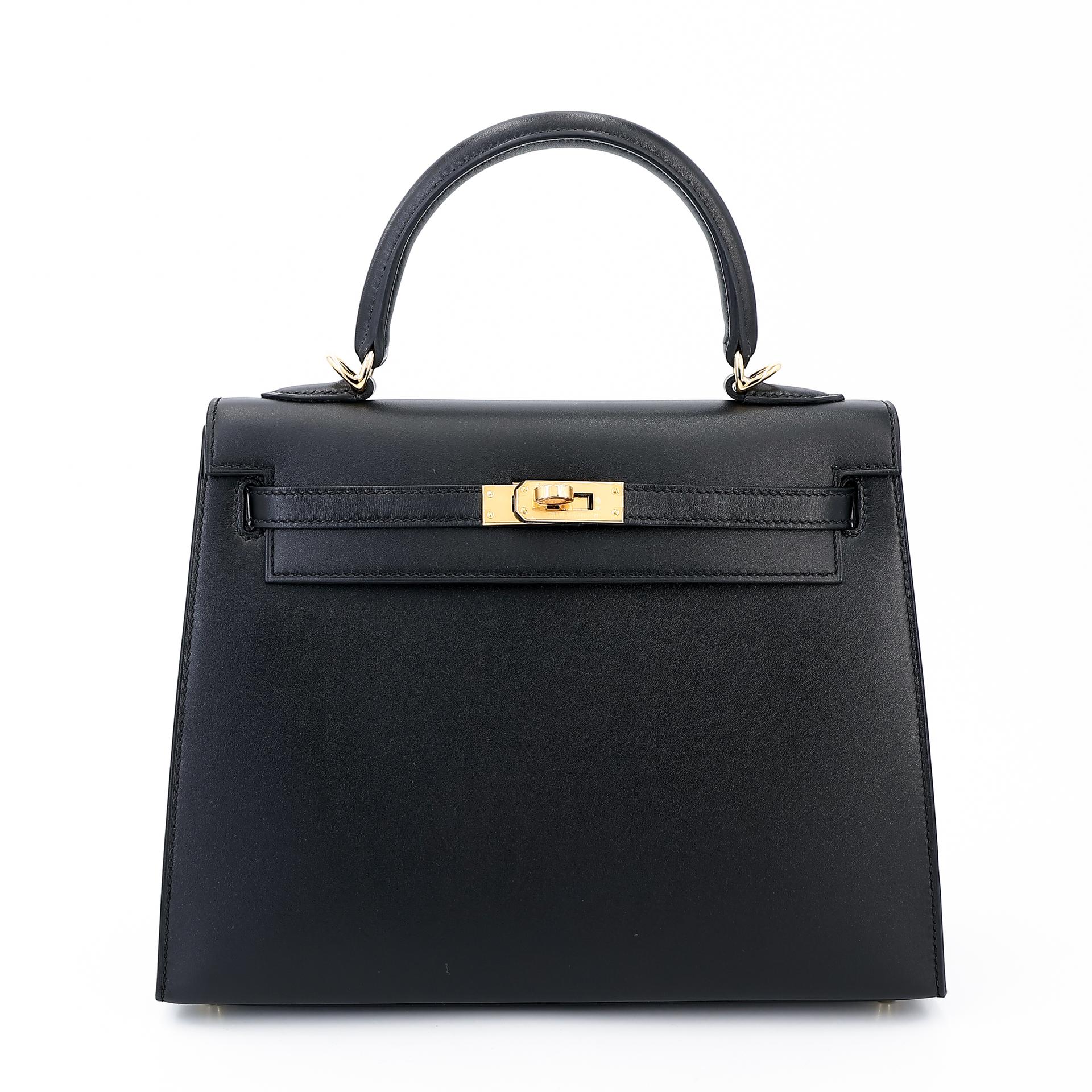 Brand New ( Rank N ) HERMÈS Kelly 25 Sellier Black (89) Tadelakt Gold hardware W (2024) - 1