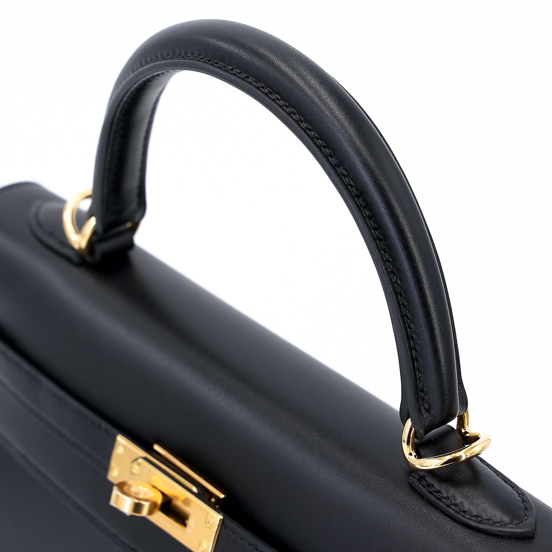 Brand New ( Rank N ) HERMÈS Kelly 25 Sellier Black (89) Tadelakt Gold hardware W (2024) - 3