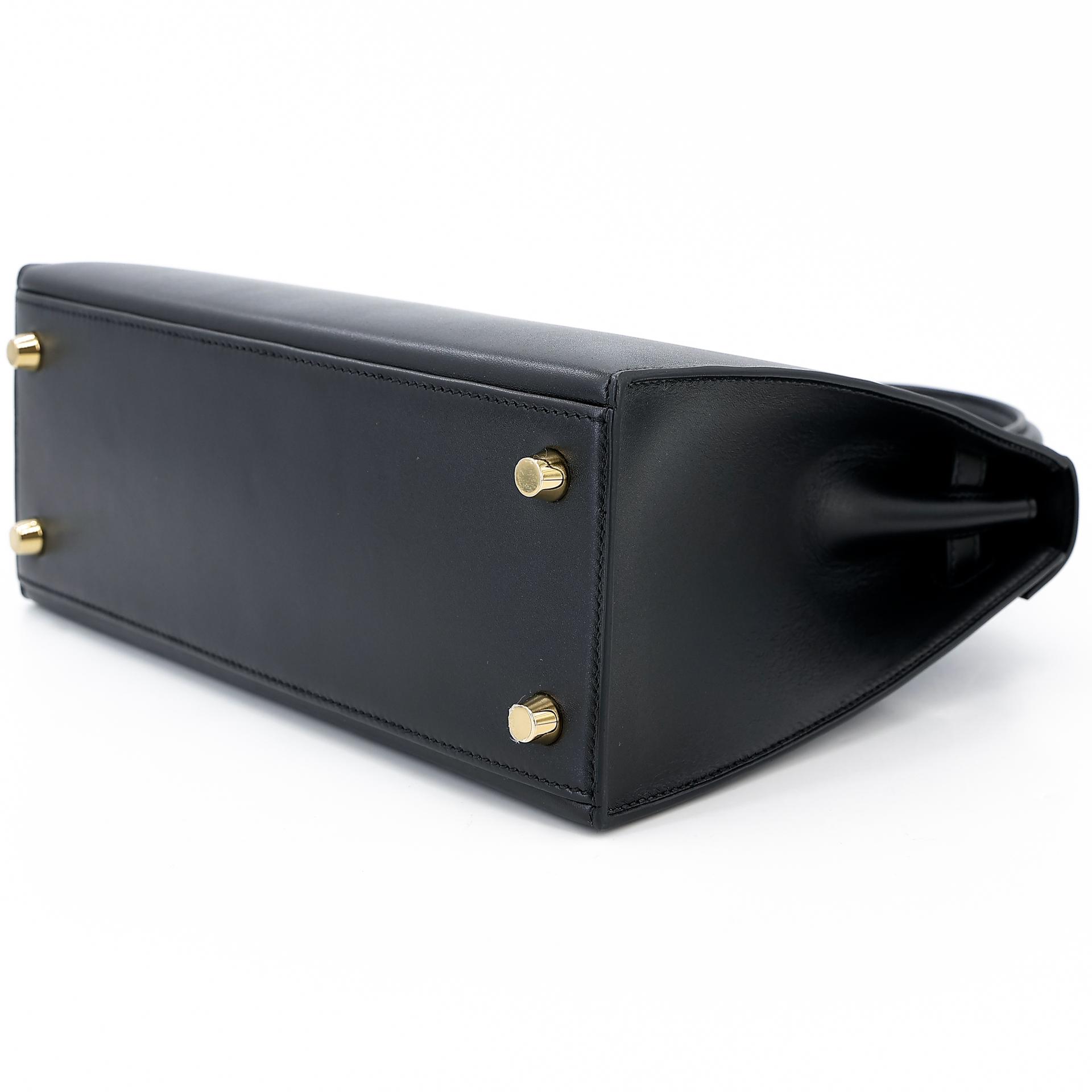 Brand New ( Rank N ) HERMÈS Kelly 25 Sellier Black (89) Tadelakt Gold hardware W (2024) - 6