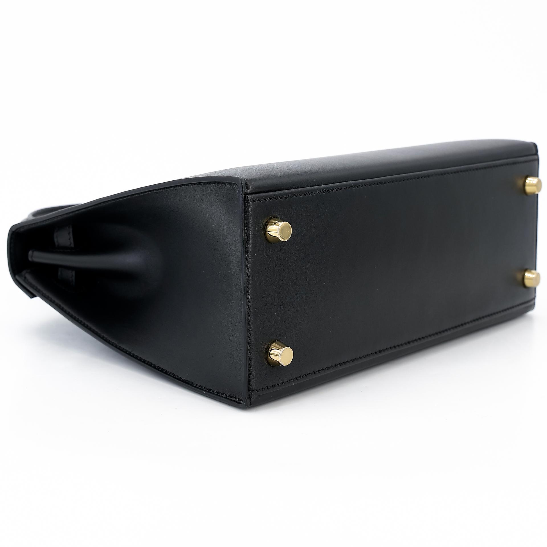 Brand New ( Rank N ) HERMÈS Kelly 25 Sellier Black (89) Tadelakt Gold hardware W (2024) - 7